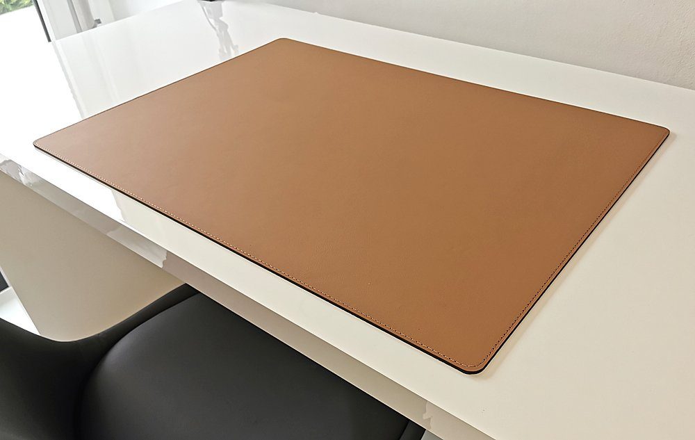 Profi Mats Schreibtischunterlage PM Schreibtischunterlage Echt Leder 90 x 50 Beige