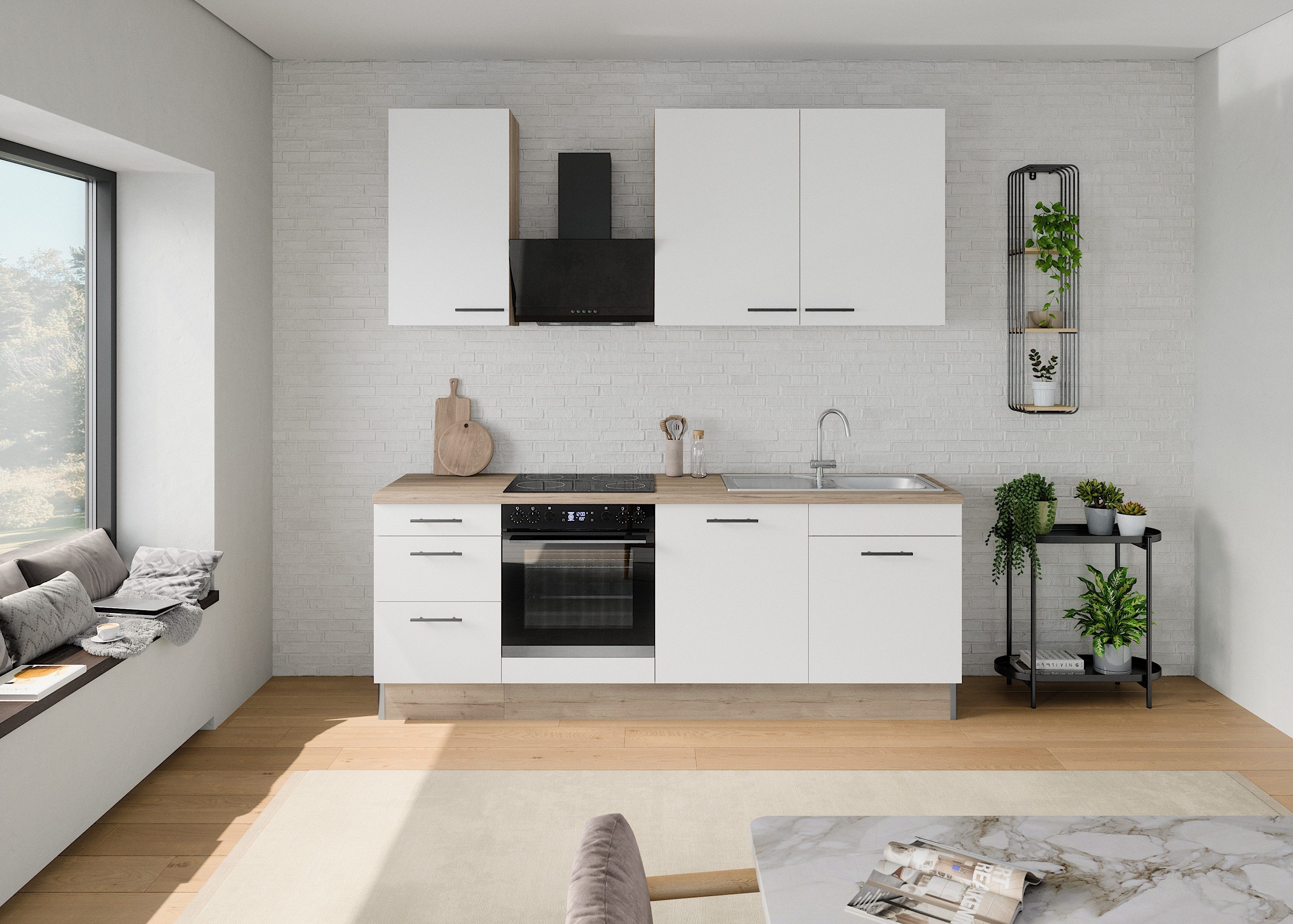 OPTIFIT Küchenzeile Fiona, Breite 230 cm, mit Hanseatic-E-Geräten in Premiu günstig online kaufen