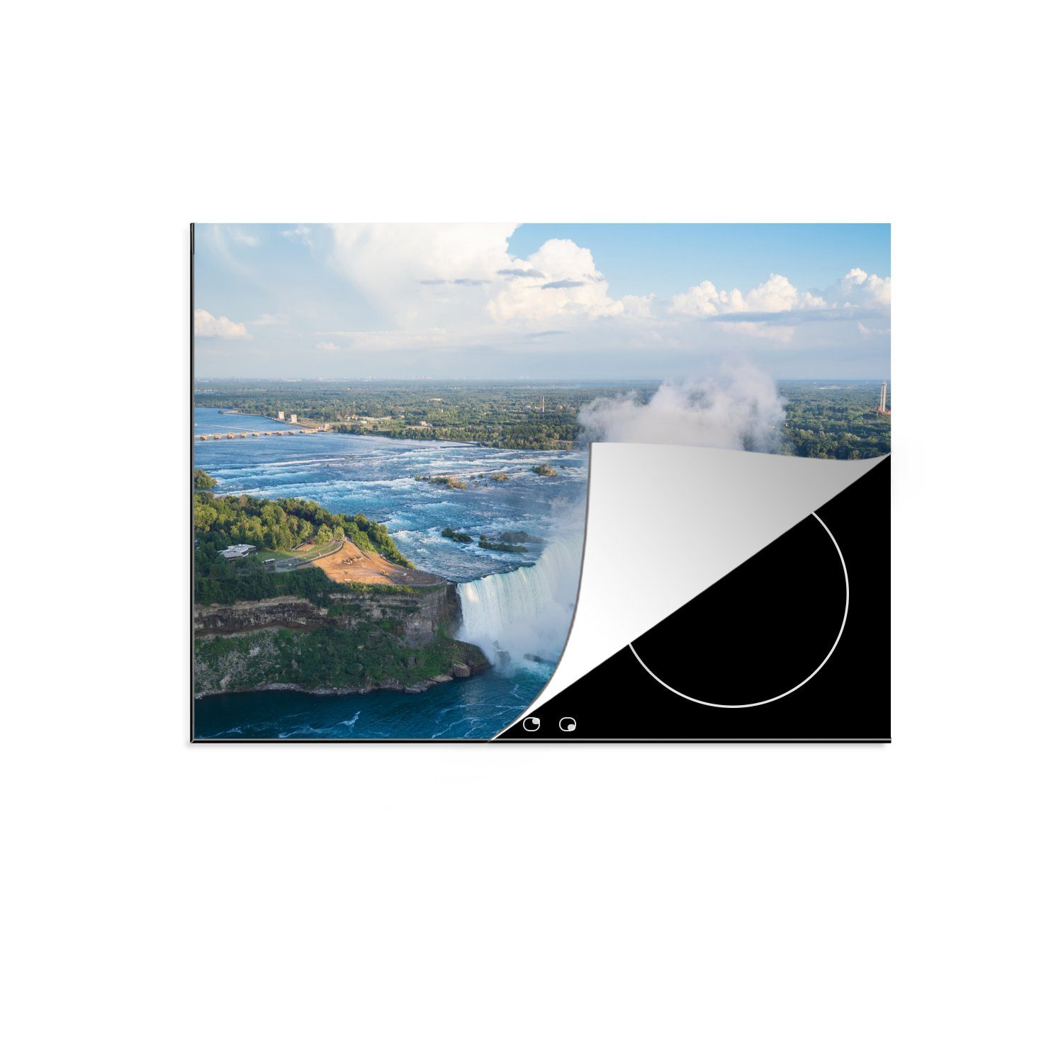 MuchoWow Herdblende-/Abdeckplatte Luftaufnahme der Niagarafälle, Vinyl, (1 tlg), 70x52 cm, Mobile Arbeitsfläche nutzbar, Ceranfeldabdeckung