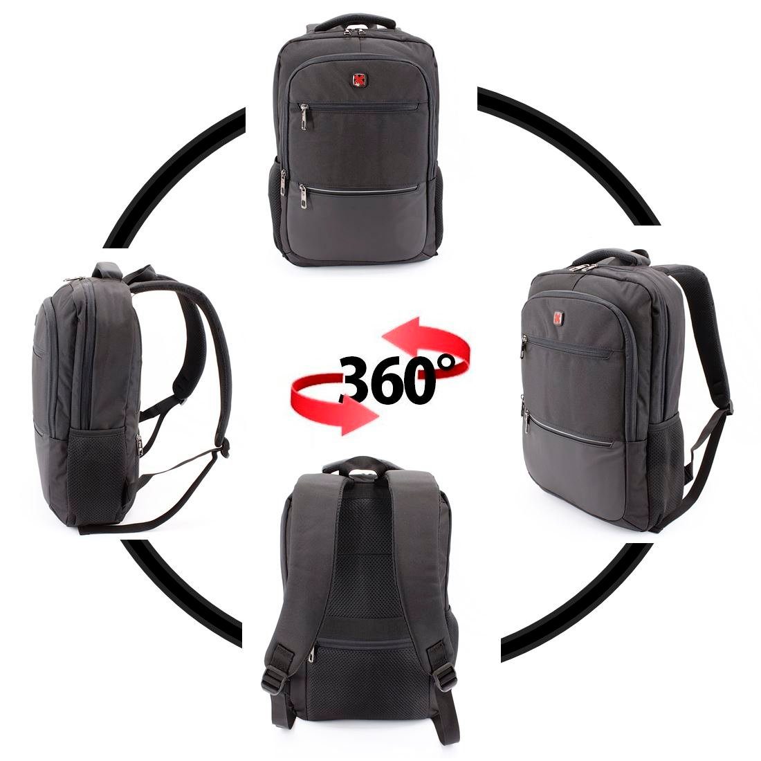 Backpack Laptoprucksack (schwarz), 15,6" Freizeitrucksack Schulrucksack Cityrucksack Notebook_Rucksack SHG Sportrucksack