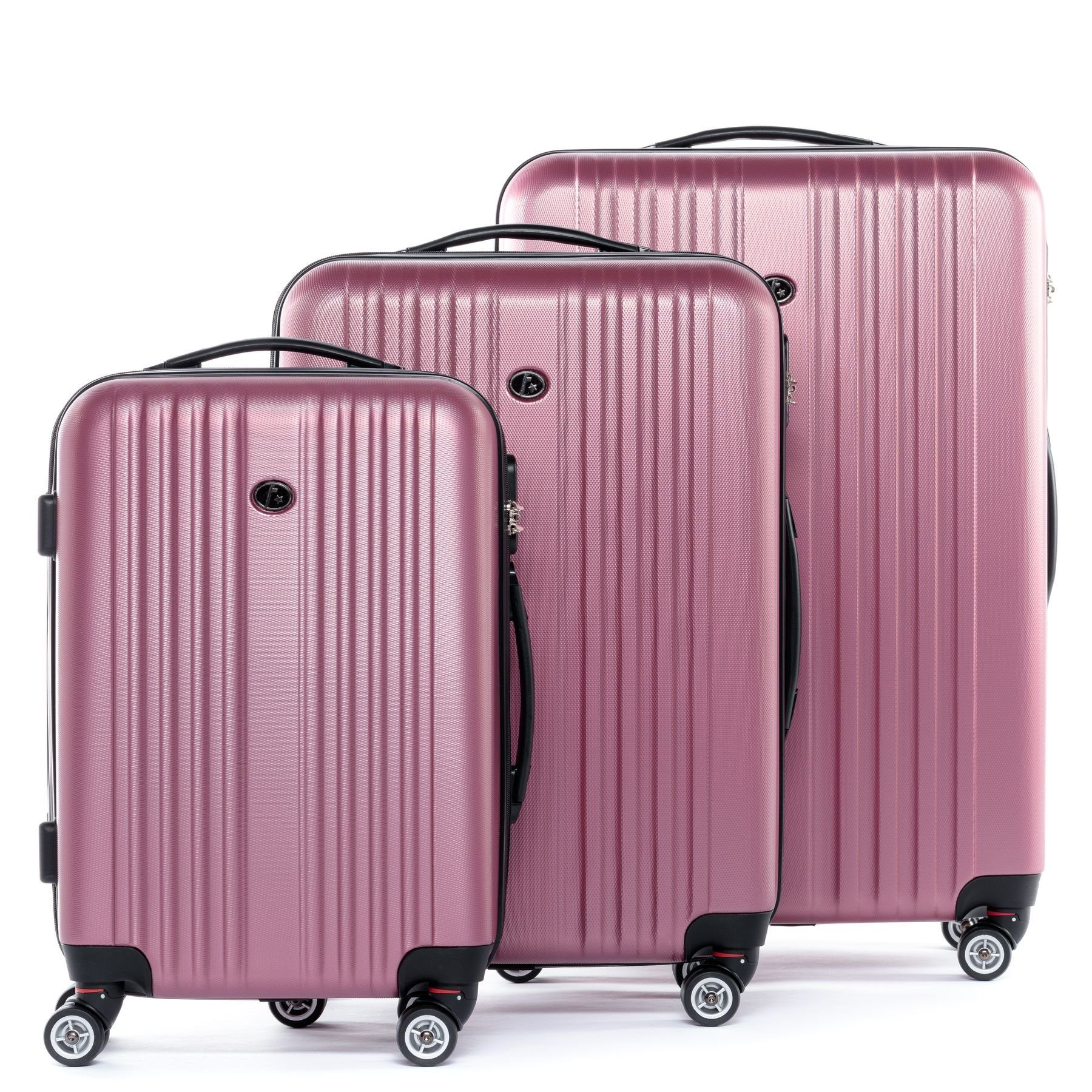 FERGÉ Kofferset TOULOUSE, Hartschale 3-teilig Reisekoffer erweiterbar mit 4  Rollen, Hartschalenkoffer (3 tlg., Gr. M, L und XL) Trolley-Set Rollkoffer,  Koffer-Set mit integriertem Zahlenschloss pink