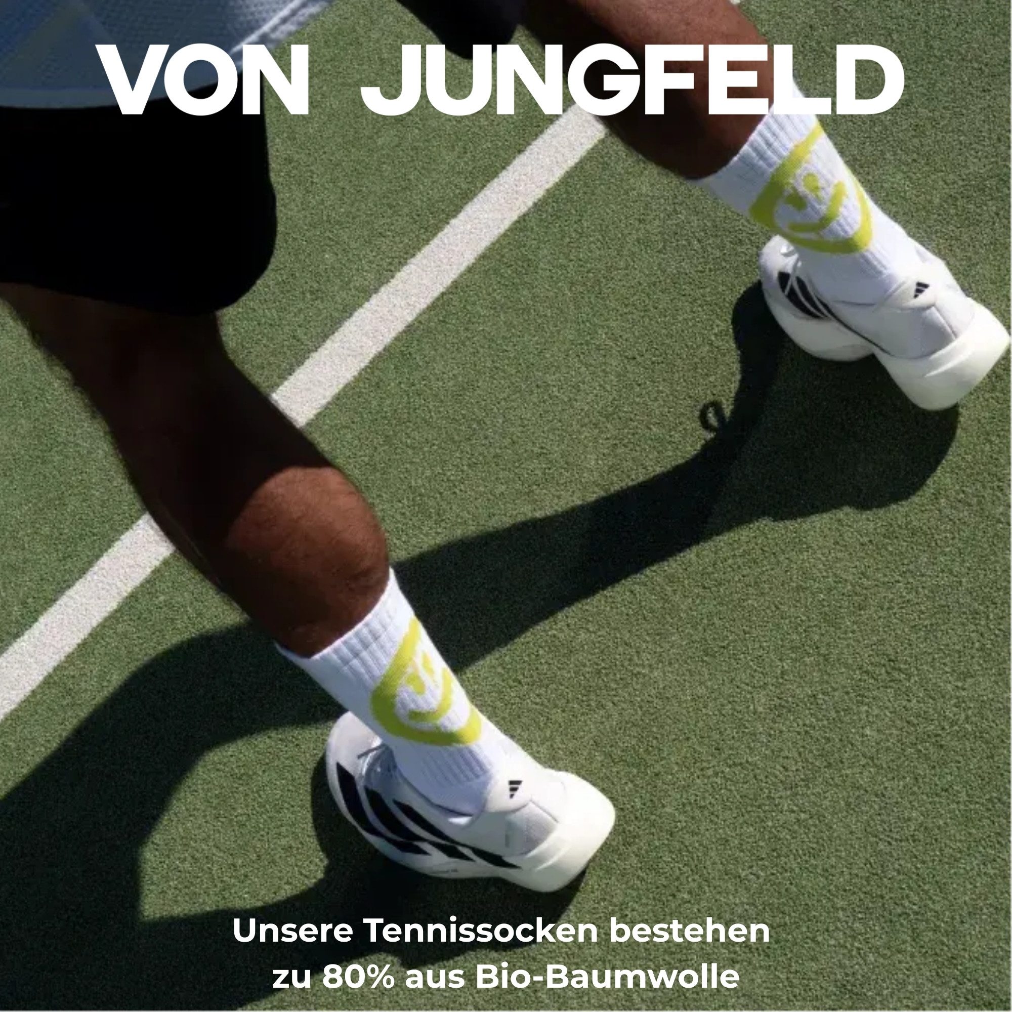 von Jungfeld Tennissocken Smiley Matcha Crew-Socken Baumwoll-Mischung 35-46 günstig online kaufen