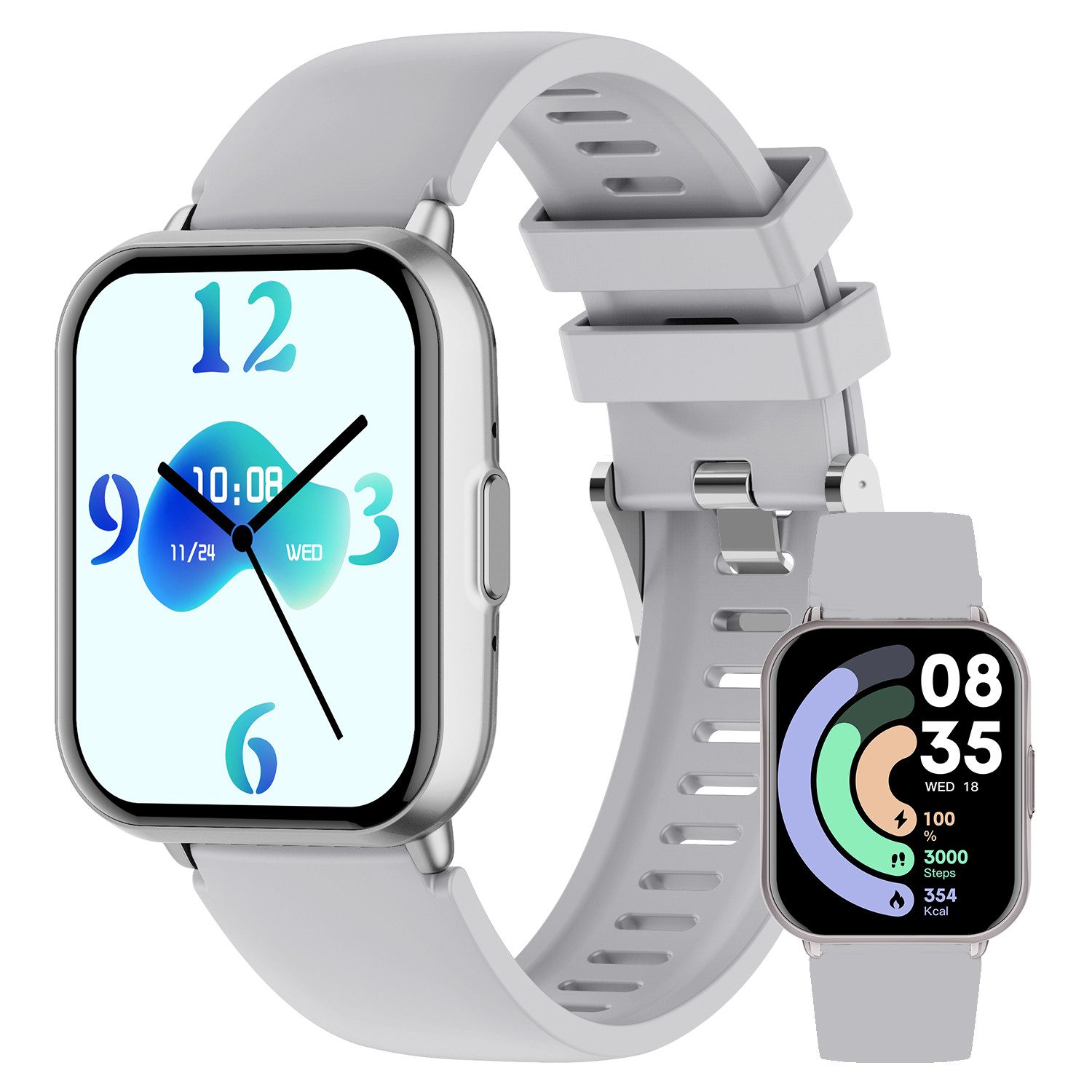 Smartwatch Damen Herren, 1,83" HD Touch Fitnessuhr mit Telefonfunktion Smartwatch