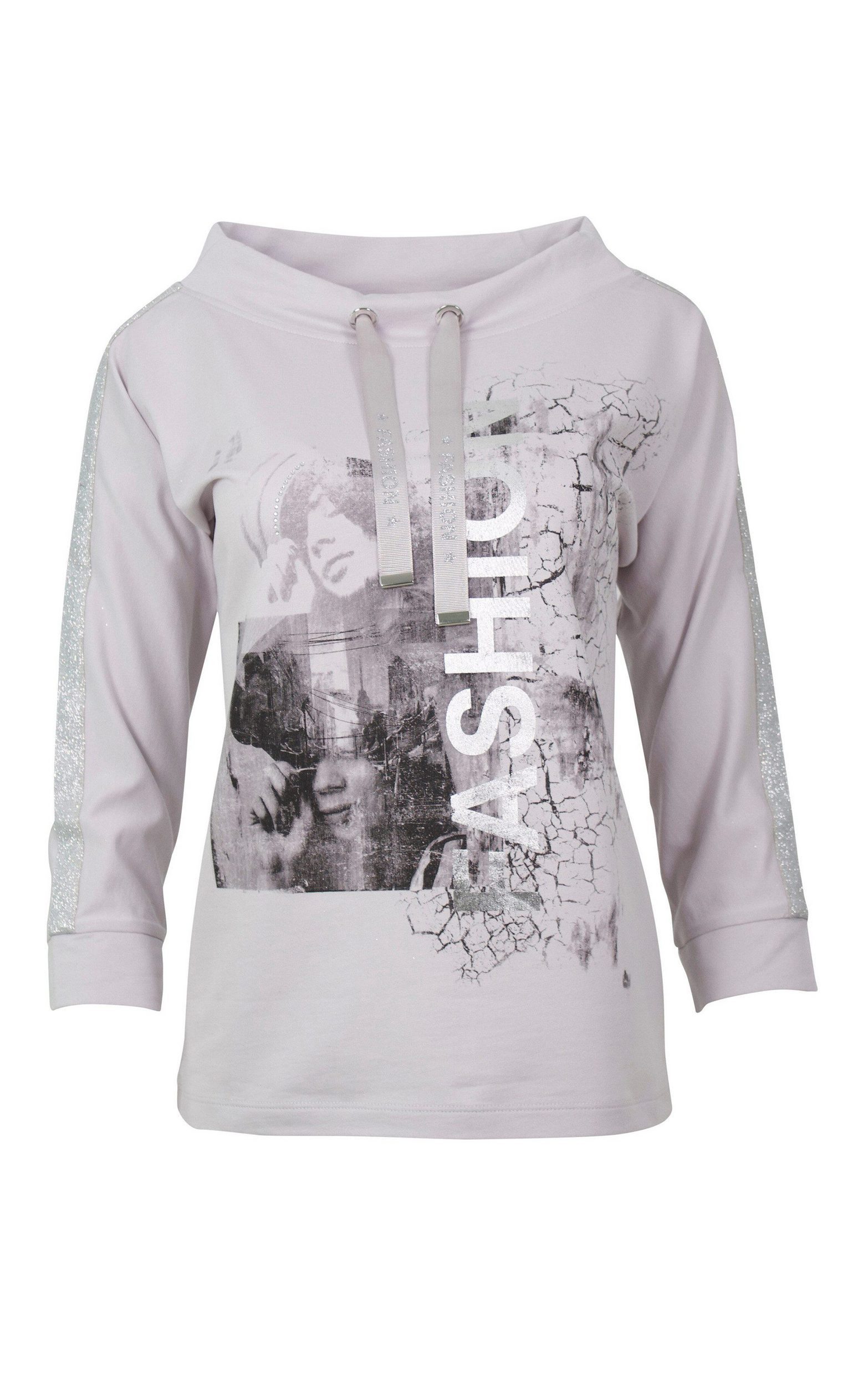 Passioni Sweatshirt in grau mit Print günstig online kaufen