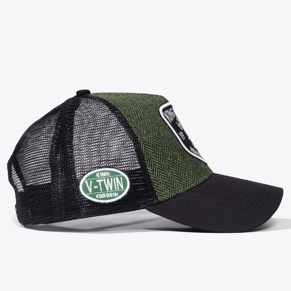 KingKerosin Trucker Cap Riding Association mit edlem Fischgrat-Design