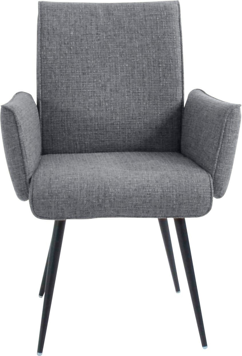 K+W Komfort & Wohnen Armlehnstuhl Giacomo I (1 St), 4- Fuß-Armlehnenstuhl mit umlaufenden 4mm Keder am Rücken und Sitz