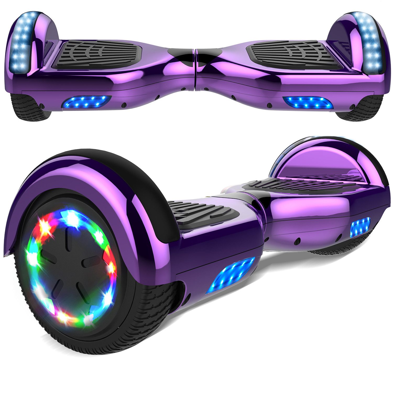 EVERCROSS TECH Balance Scooter 6.5” Hoverboard, Leuchtende Reifen, Bluetooth-Musik, LED-Lichter