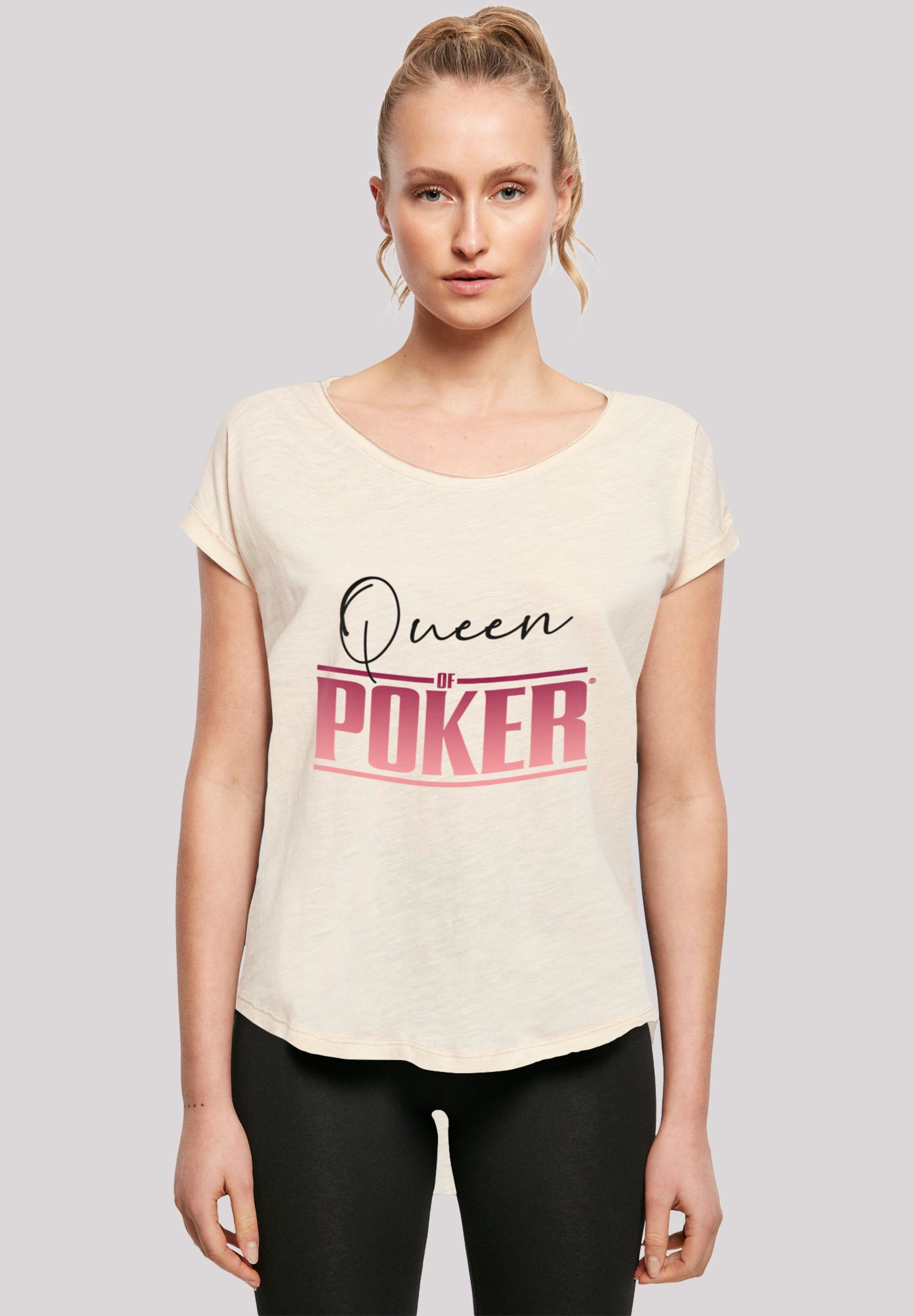 F4NT4STIC T-Shirt lang T-Shirt Poker extra geschnittenes Print, Hinten Queen Damen of