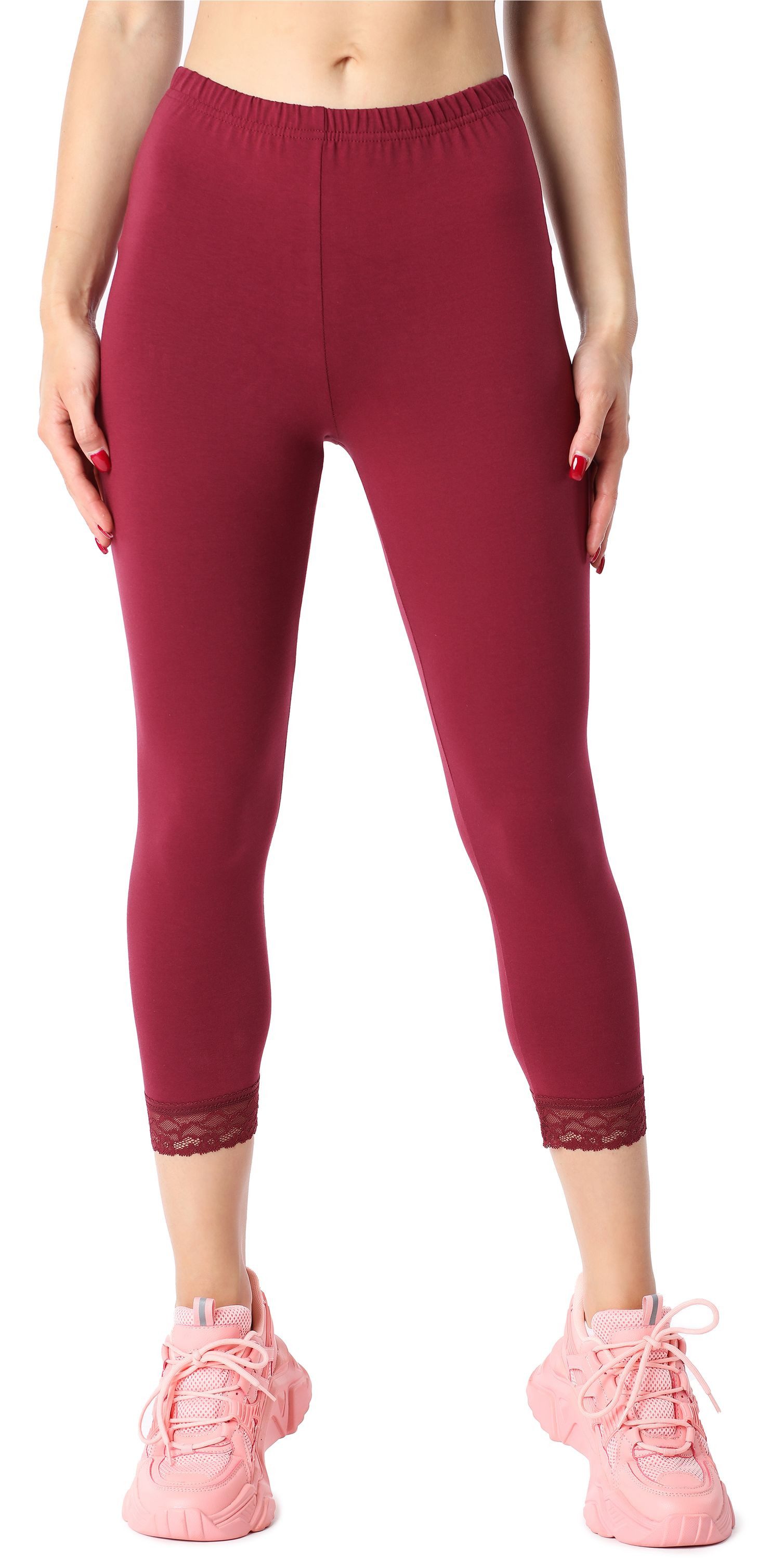 Leggings Damen 3/4 Capri Hose BLV50-224