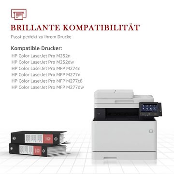 Toner Kingdom Tonerpatrone 8er für HP CF400X 201X, (Color LaserJet Pro MFP M277dw M277dw MFP M277n M274n M250 M270), Color LaserJet Pro M252dw M252n Drucker