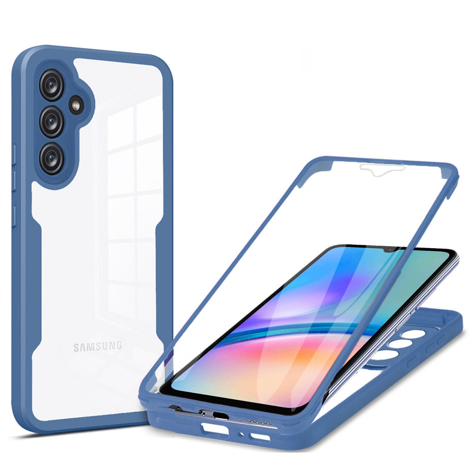 betterfon Handyhülle für Samsung Galaxy A05s 2-teiliges 360° TPU Schutzcase, 2-teiliges 360 Grad Case mit Rundumschutz und Displayschutz
