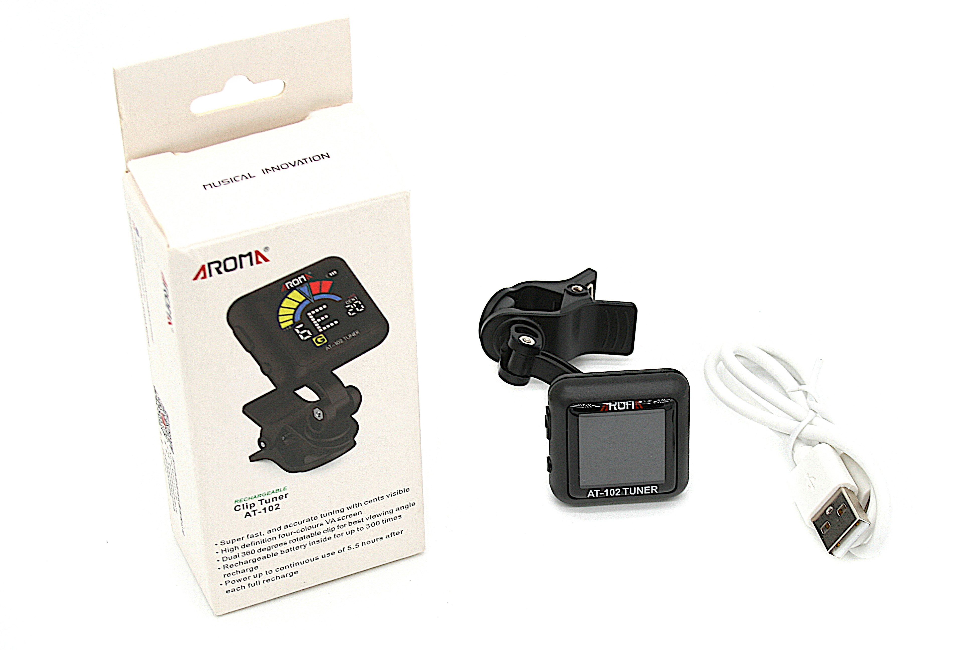 Leuchtklang Blockflöte Stimmgerät Clip On Tuner At-102 Digitales Stimmgerät Gitarre Bass, Violine Ukulele, Inklusive Ladekabel