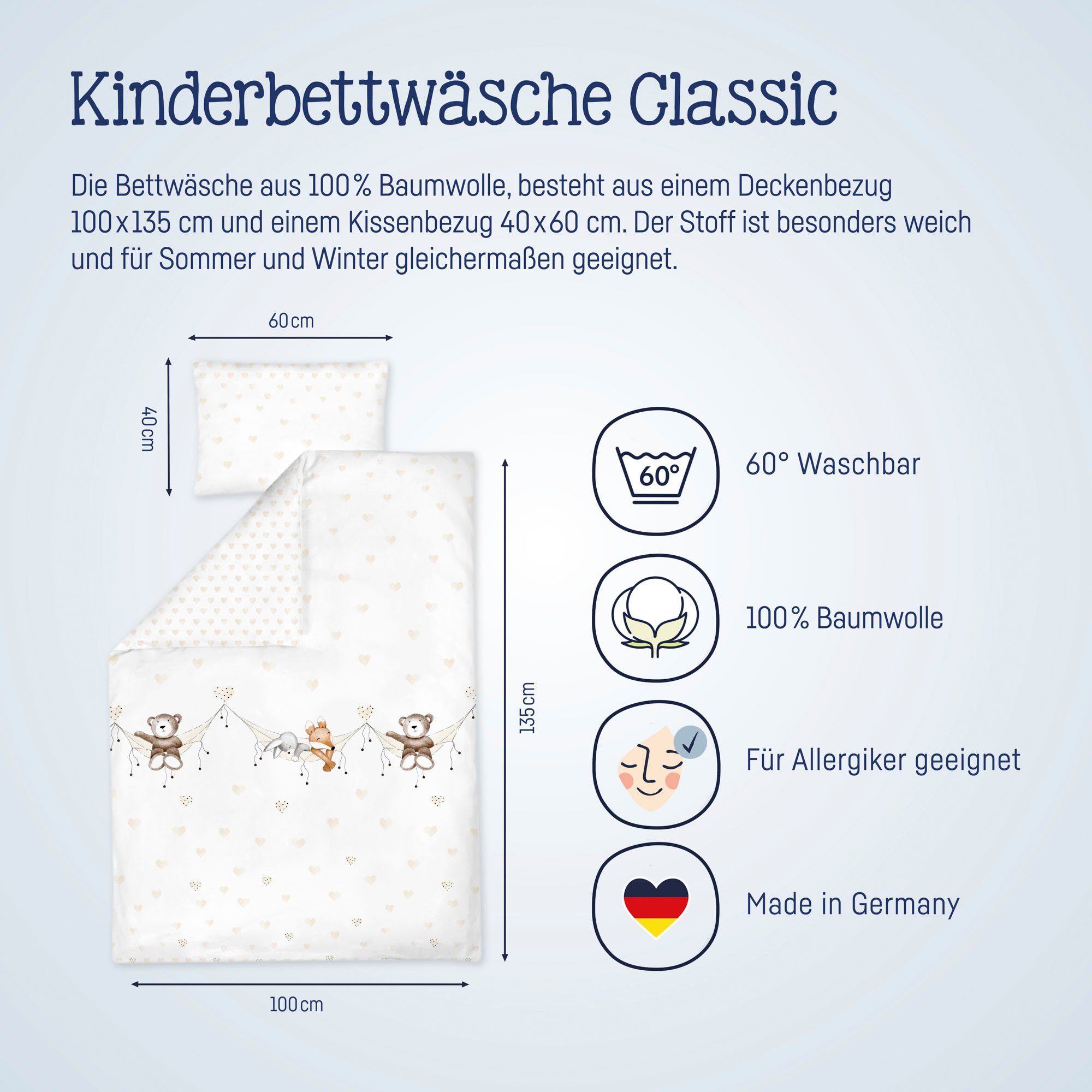 Julius Zöllner Kinderbettwäsche Schlummerbande, 80x80 cm günstig online kaufen