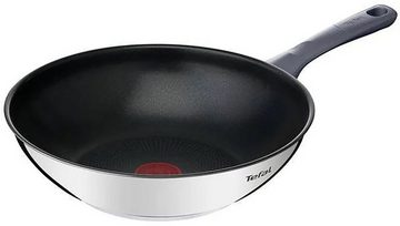 Tefal Bratpfanne Tefal Pfanne Wok 28 cm mit Deckel Induktion Edelstahl, Edelstahl, Induktion, antihaft-beschichtung, titanzusatz