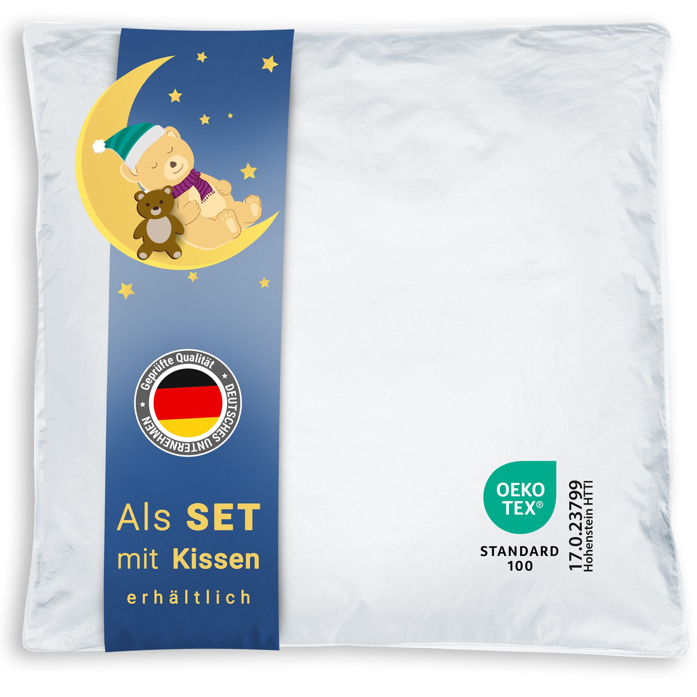 ZOLLNER Kinderbettdecke, Füllung: 90% Daunen, 10% Federn, 80 x 80 cm, 100% günstig online kaufen