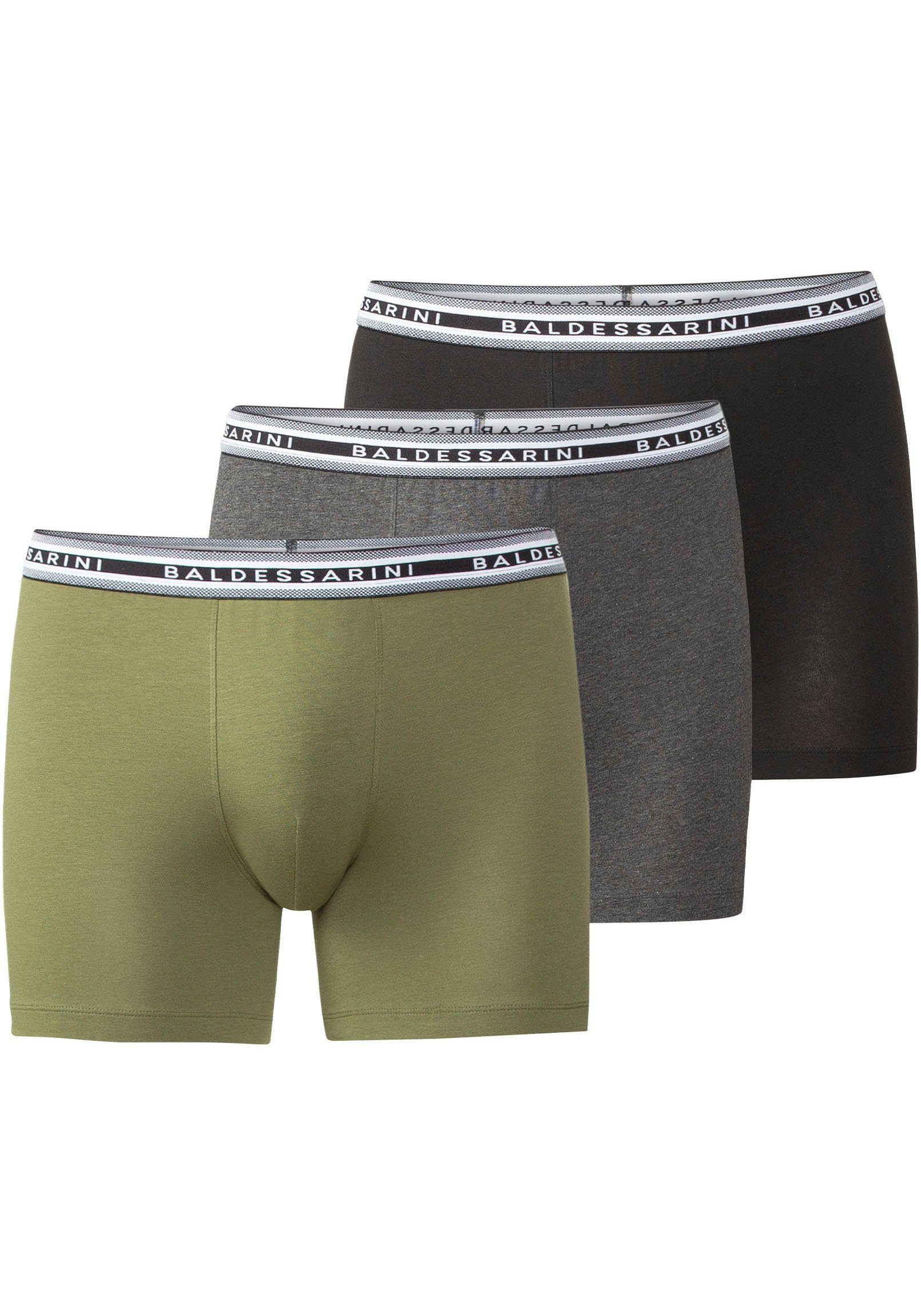 BALDESSARINI Lange Unterhose Long Pants 3er Pack (Packung, 3-St., 3) mit Logo-Bund