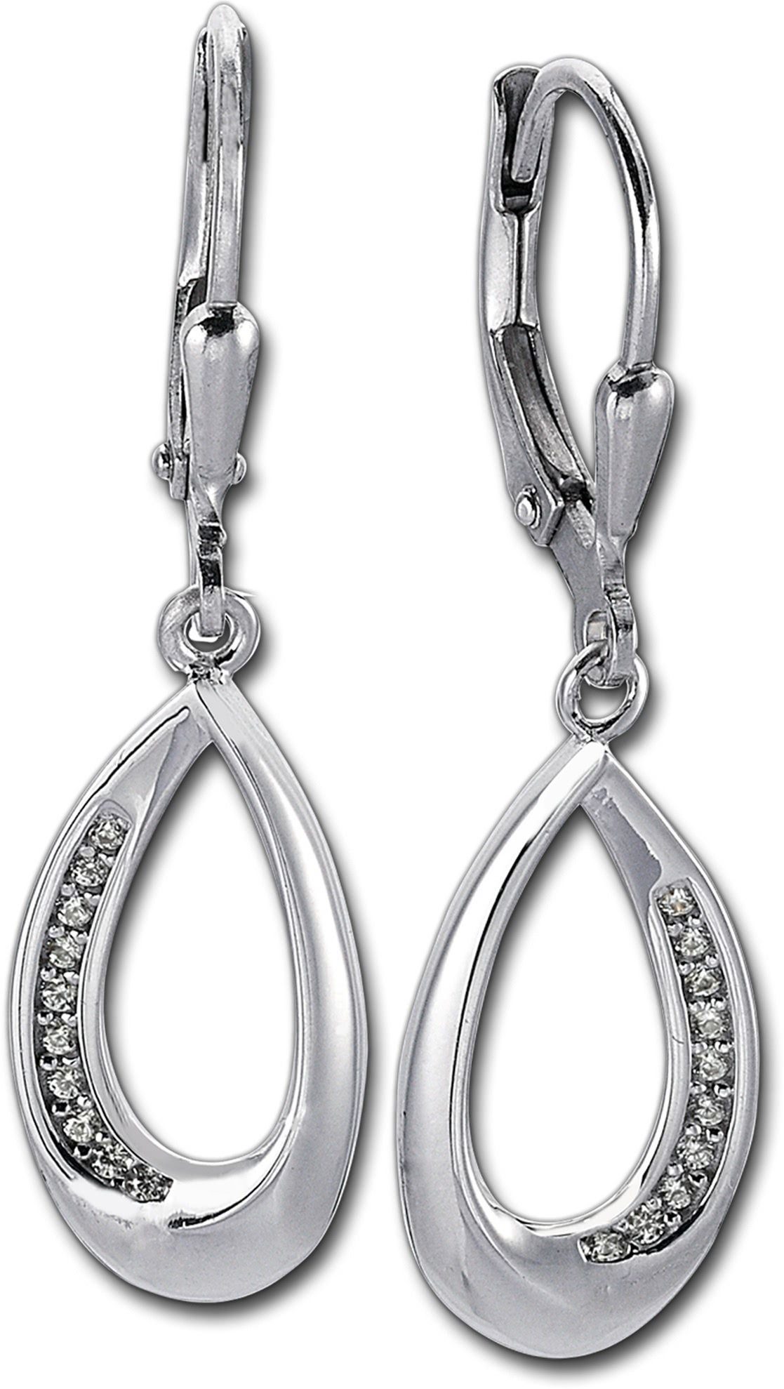 Balia Paar Ohrhänger Balia Damen Ohrringe poliert 925er (Ohrhänger), Damen Ohrhänger Träne aus 925 Sterling Silber, Länge ca. 3,5cm