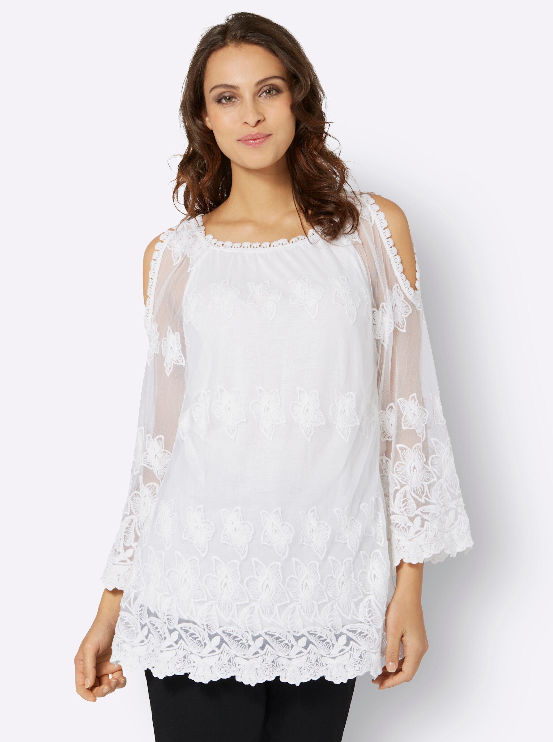 Klassische Bluse Spitzenbluse