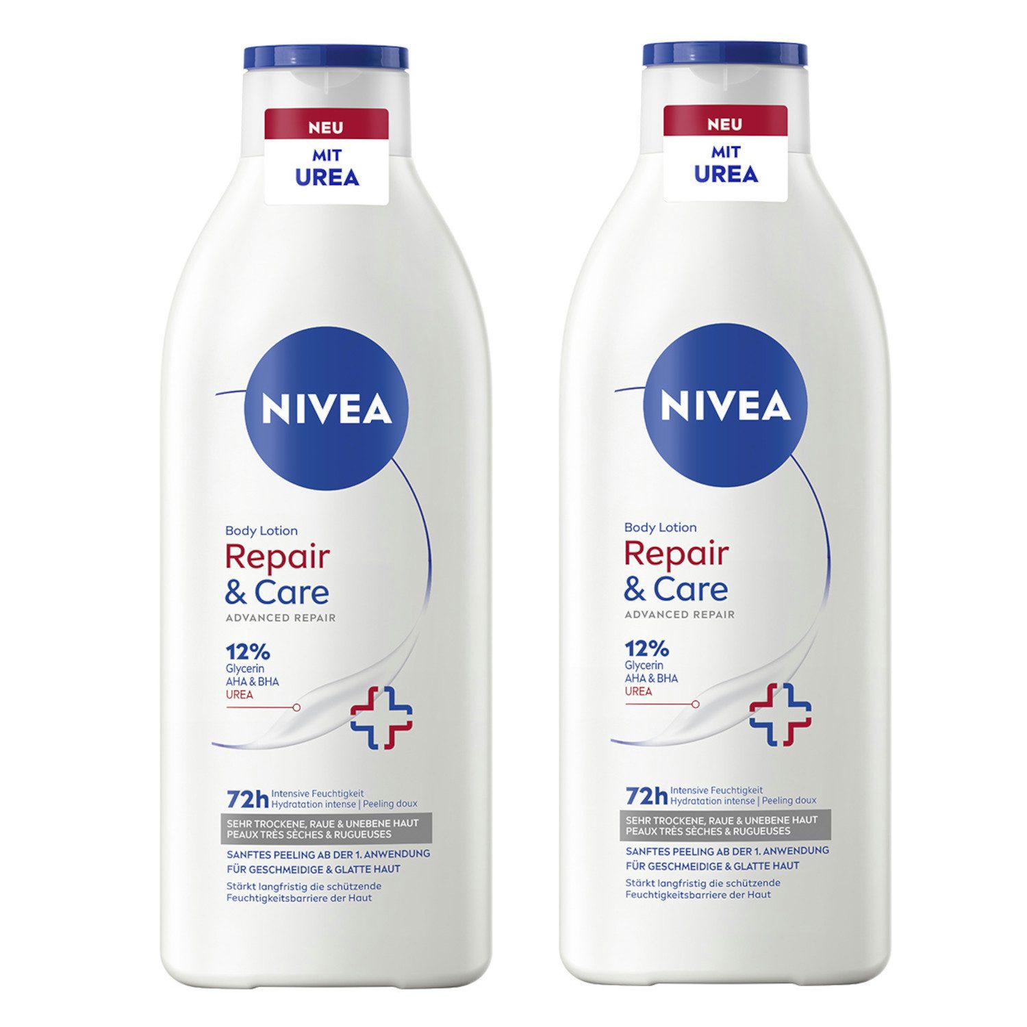Nivea Bodylotion Repair & Care Urea Body Lotion 2 x 400 ml Set, 2-tlg., Für sehr trockene, raue und unebene Haut