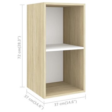 vidaXL Kleiderschrank 4-tlg TV-Schrank-Set Weiß Sonoma-Eiche Spanplatte