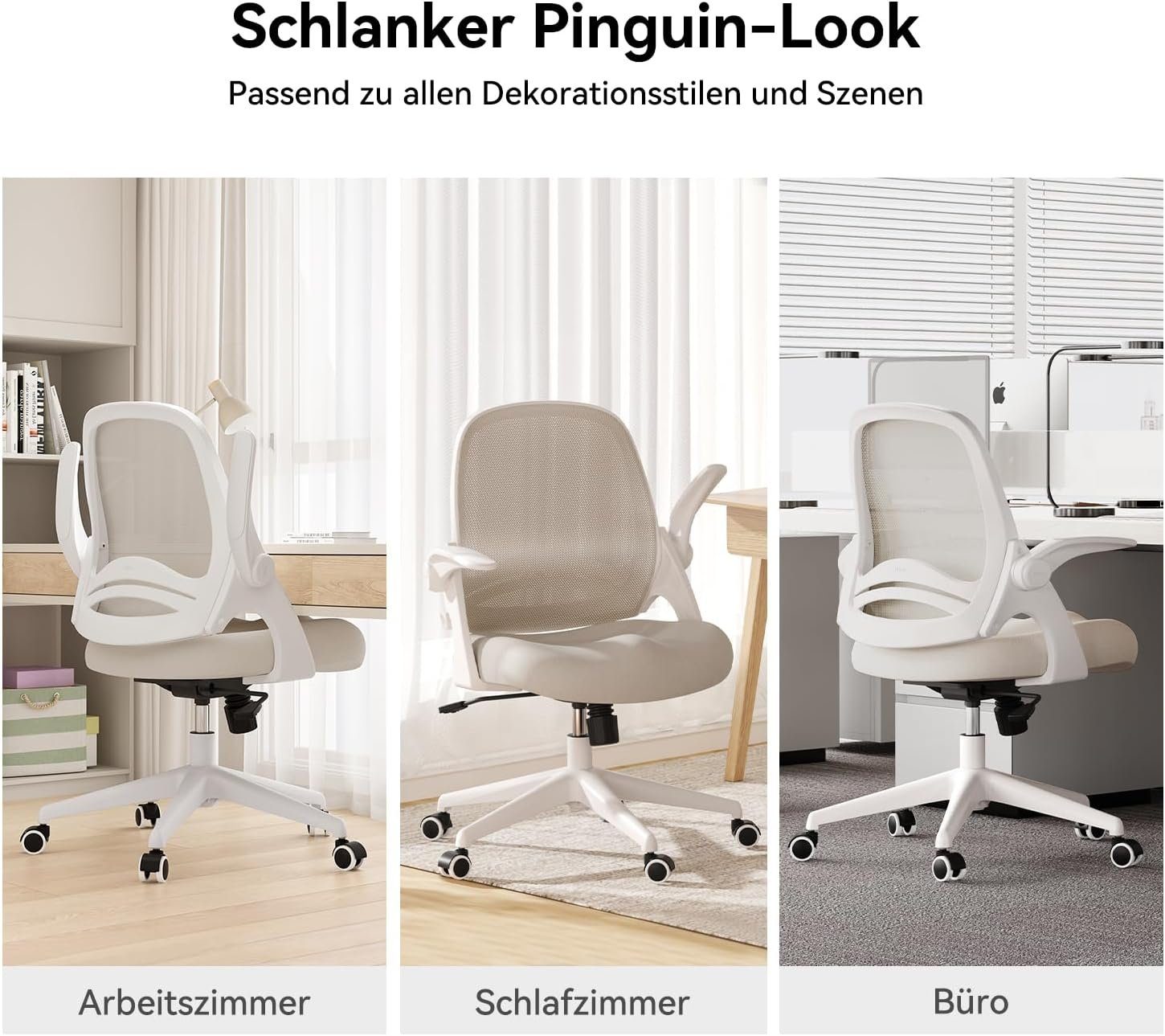 Hbada Bürostuhl (Bürostuhl verstellbarem Ergonomischer Bürostuhl ergonomisch: Drehstuhl mit Sitz), Arbeitsstuhl Schreibtischstuhl Schreibtischstuhl