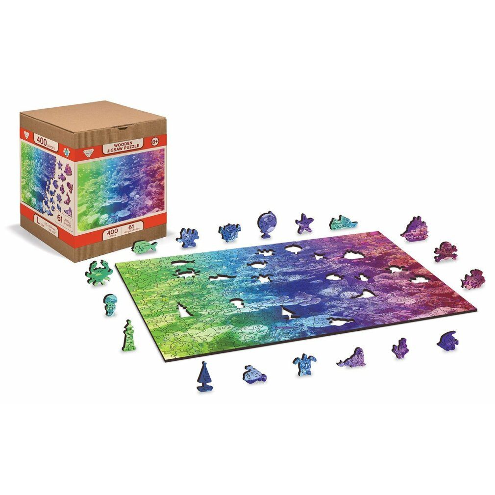 Wooden City Puzzle Holzpuzzle Coral Reef 2in1, 400 Teile ECO, Puzzleteile
