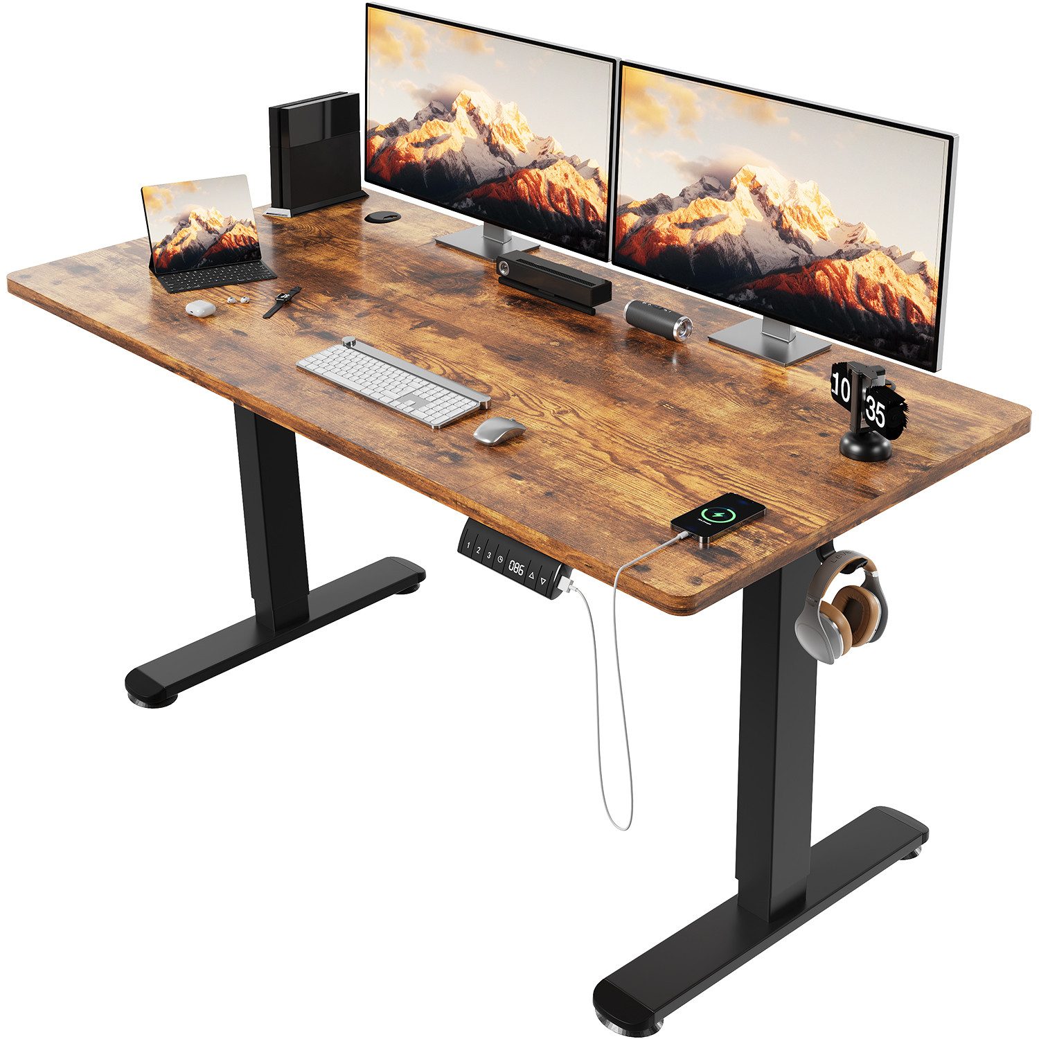 HOMALL Schreibtisch Höhenverstellbarer Elektrisch Schreibtisch, Vierteilige günstig online kaufen