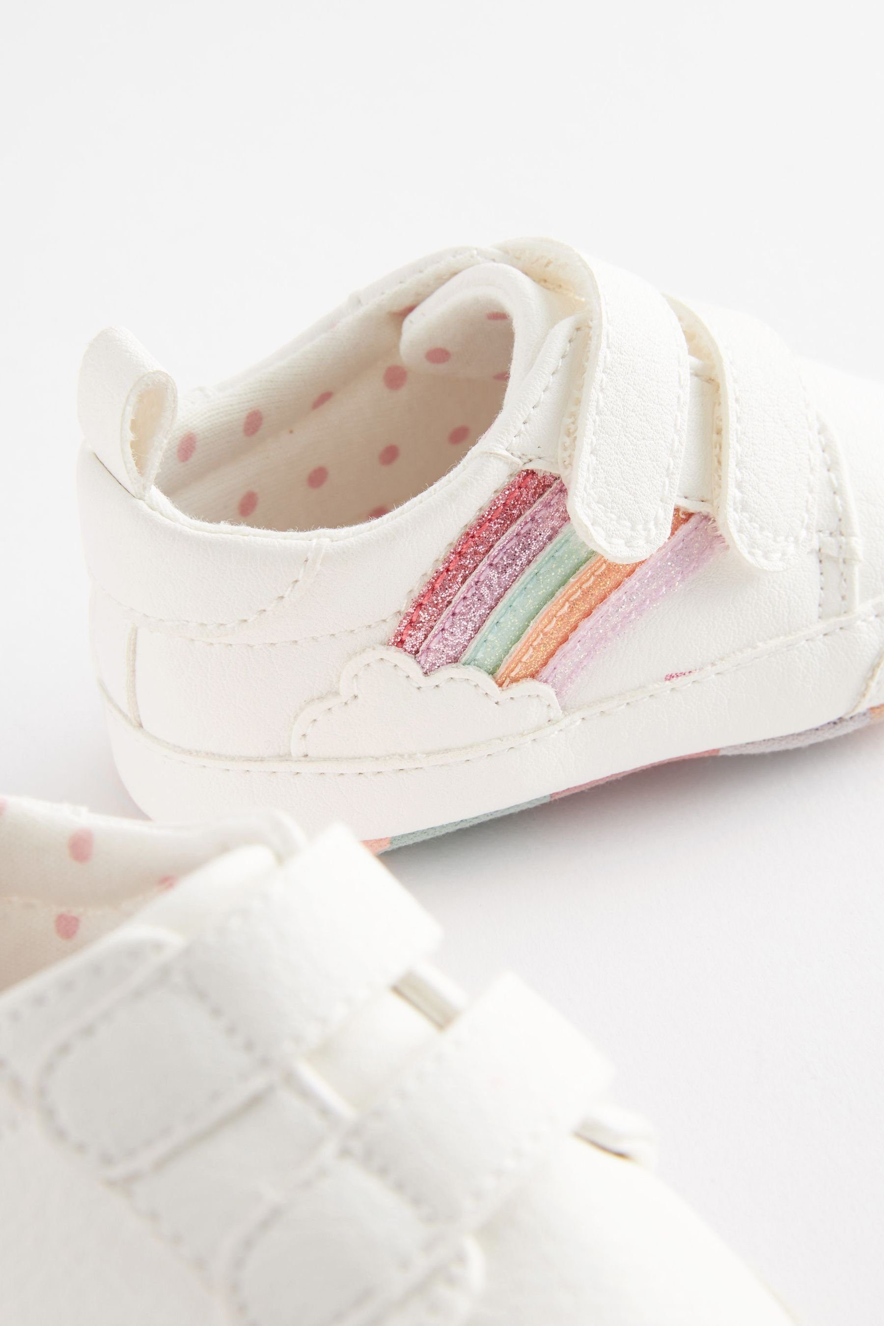 Rainbow Next Baby (1-tlg) Babystiefel White Glitter Trainer