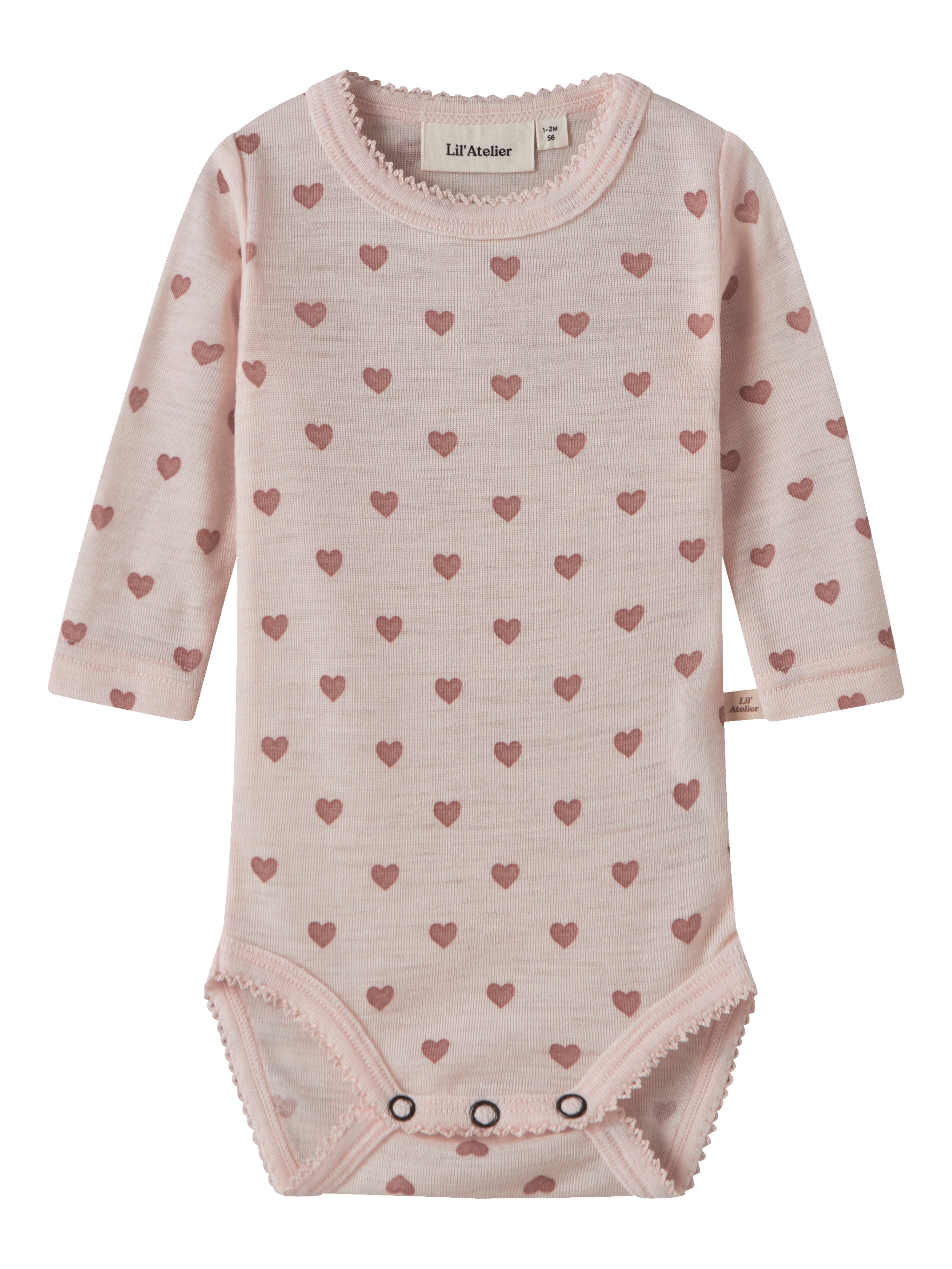 Lil' Atelier Langarmbody NBFNOEL NIA WOOL LS SLIM BODY LIL NOOS aus reiner Wolle, weich und wärmend