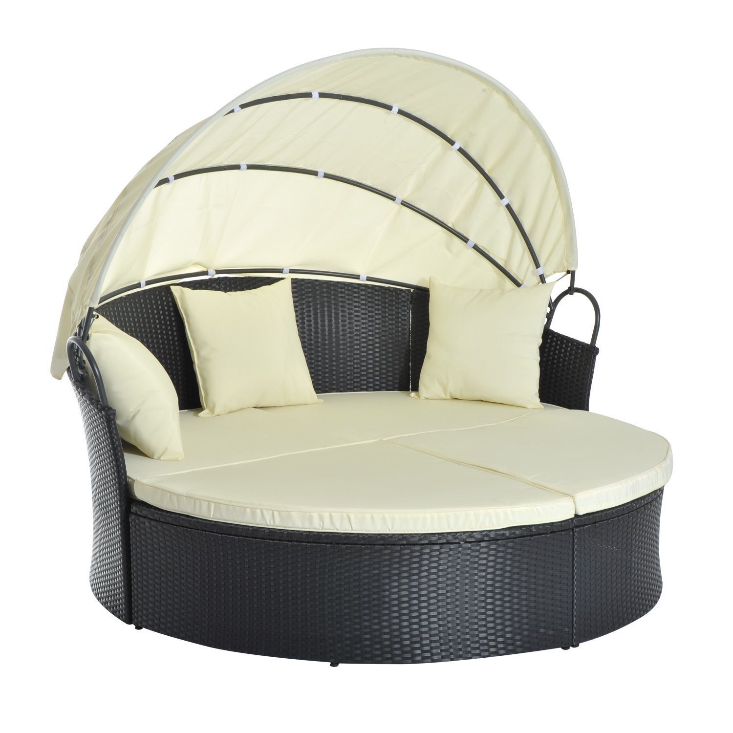 Outsunny Gartenliege »RattanSonneninsel inklusive faltbarem Dach