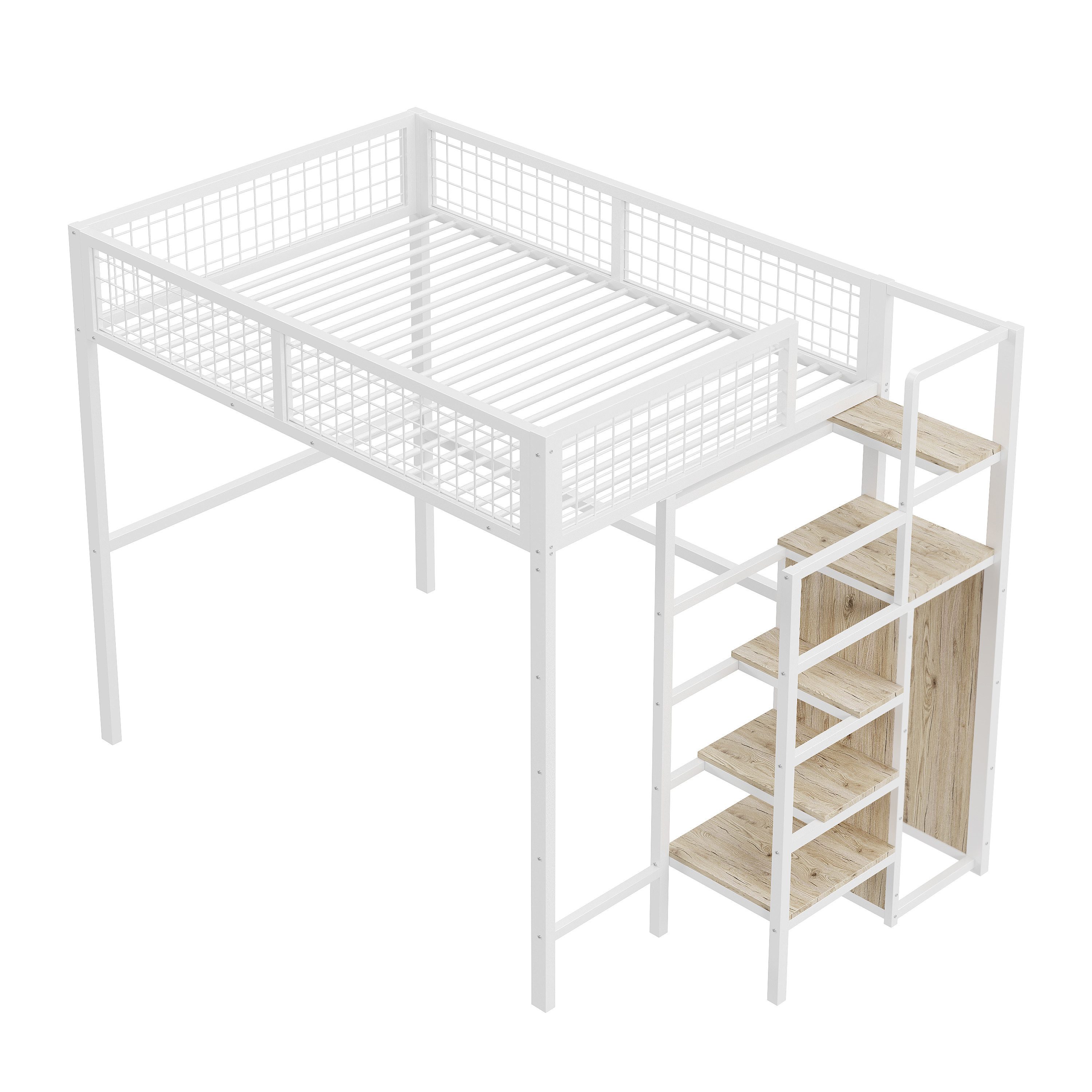 REDOM Metallbett Hochbett Einzelbett Stauraumbett Funktionsbett günstig online kaufen