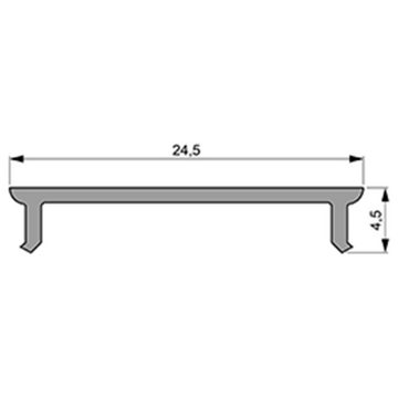 click-licht LED-Stripe-Profil Deko-Light Abdeckung Plan P-01-20, milchig, 40% Transmission, 2000mm, 1-flammig, LED Streifen Profilelemente