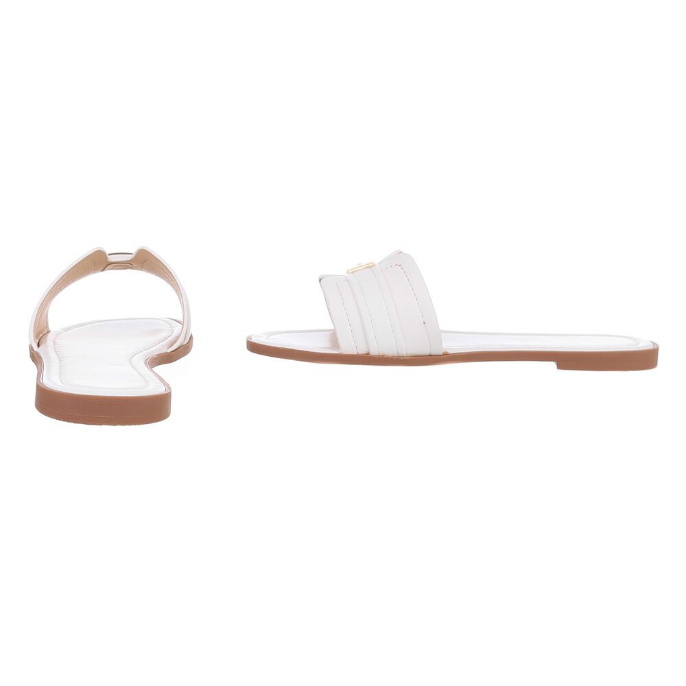 Ital-Design Elegante Sandaletten für entspannte Tage Pantolette (89322939) Blockabsatz Pantoletten in Weiß