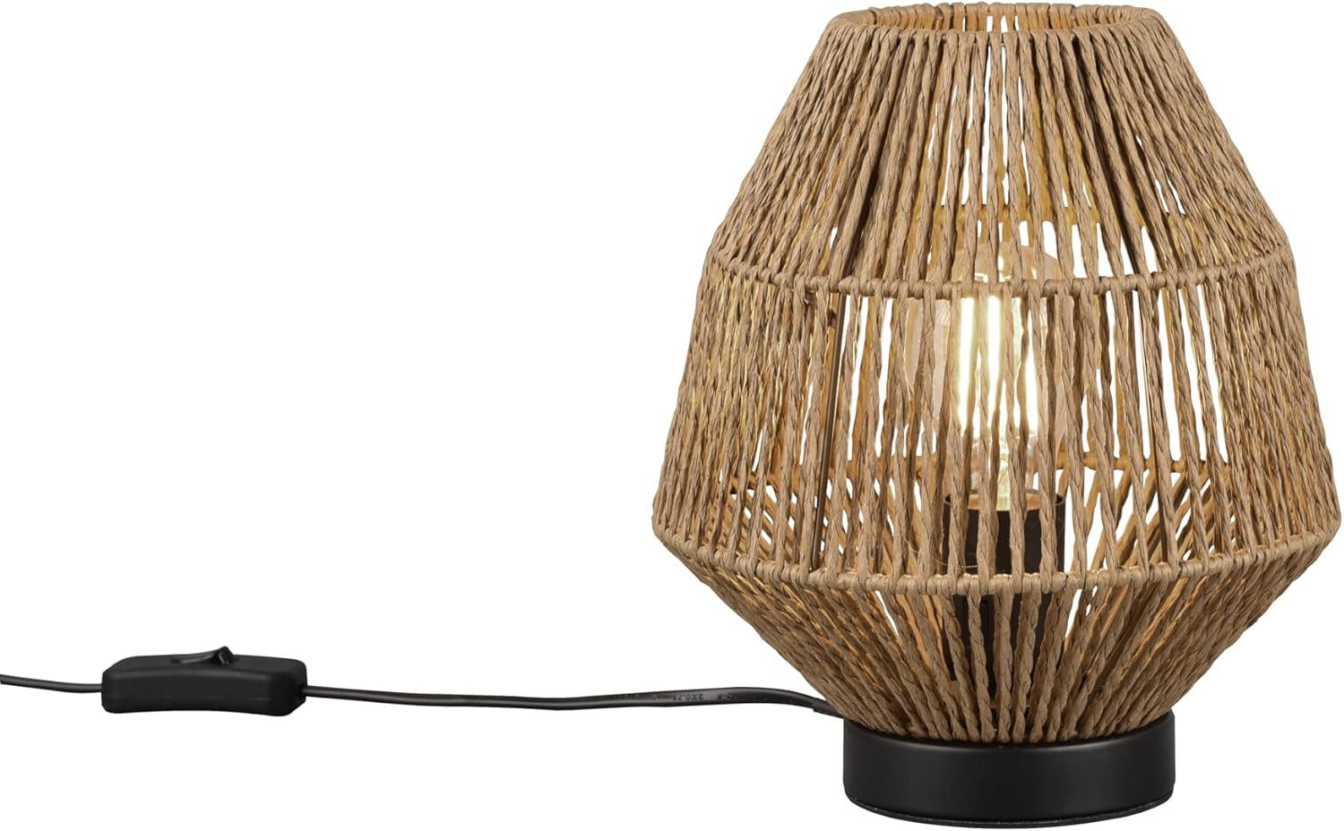 lightling Tischleuchte Mikael, ohne Leuchtmittel, Rattan-Optik, günstig online kaufen