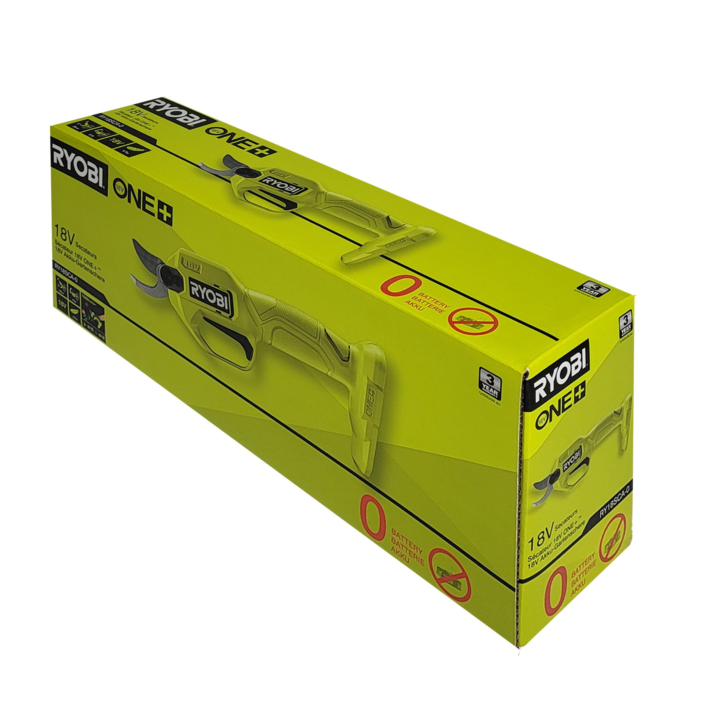 RYOBI Akku-Gras- und Strauchscherenset Ryobi RY18SCA-0 Akku-Schere 18 V ONE+ (ohne Akku/Ladegerät), (1 St)
