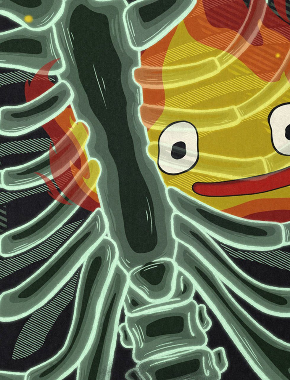 style3 T-Shirt Calzifer X-Ray japan das wandelnde schloss röntgen ghibli fi günstig online kaufen