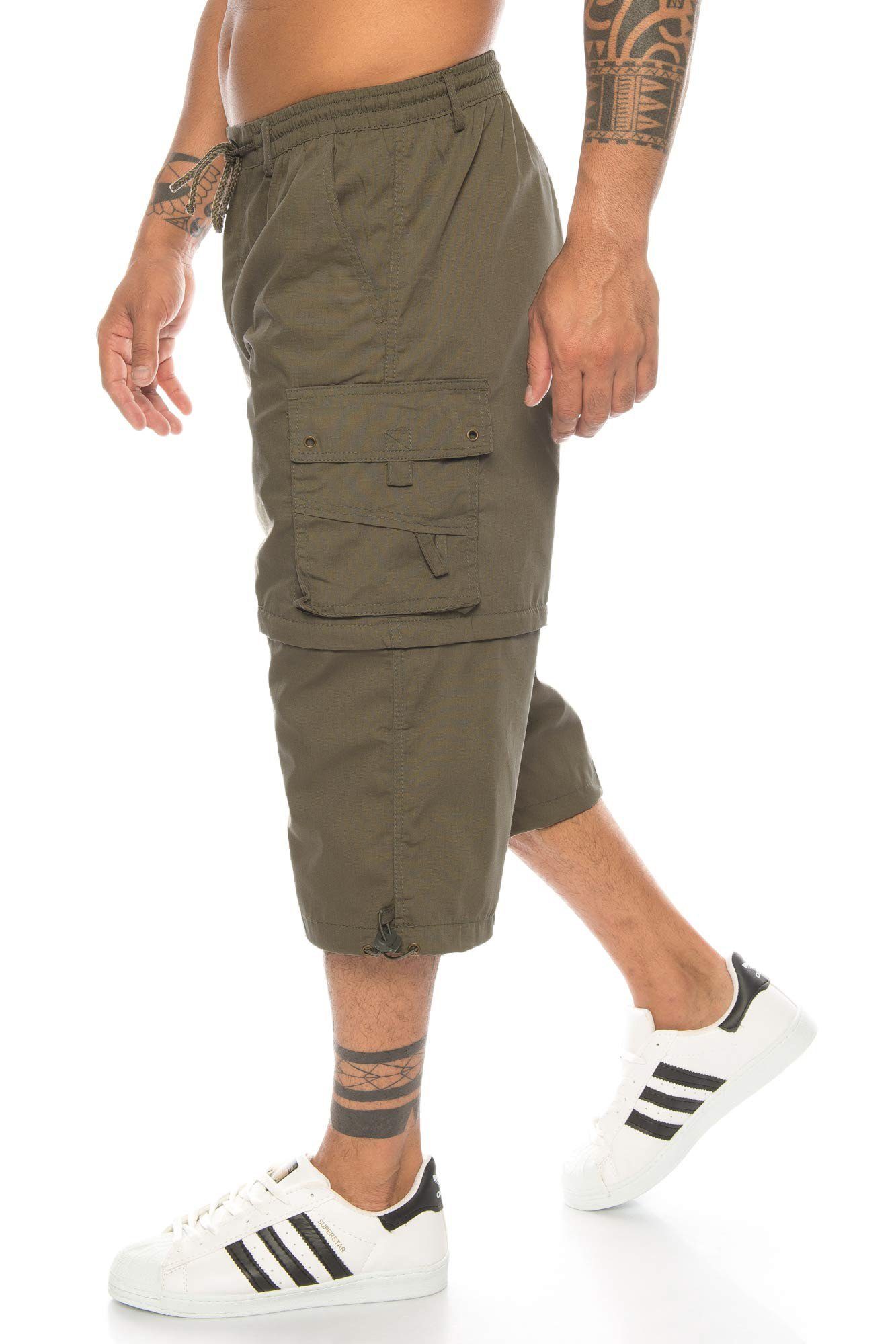 Kendindza Collection Cargobermudas Bermudas Herren Kurze Hose Herren 3/4 Hose Herren Cargo Taschen, Abnehmbare Beine, kurze hose herren, cargoshorts herren sommer