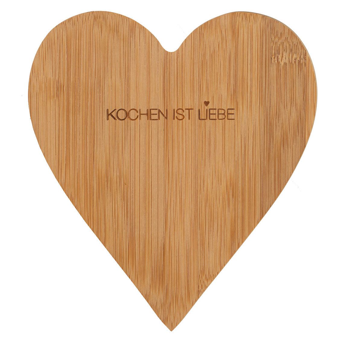Räder Design Schneidebrett Schneidebrett aus Bambus Herzform " Kochen ist Liebe " von räder desig