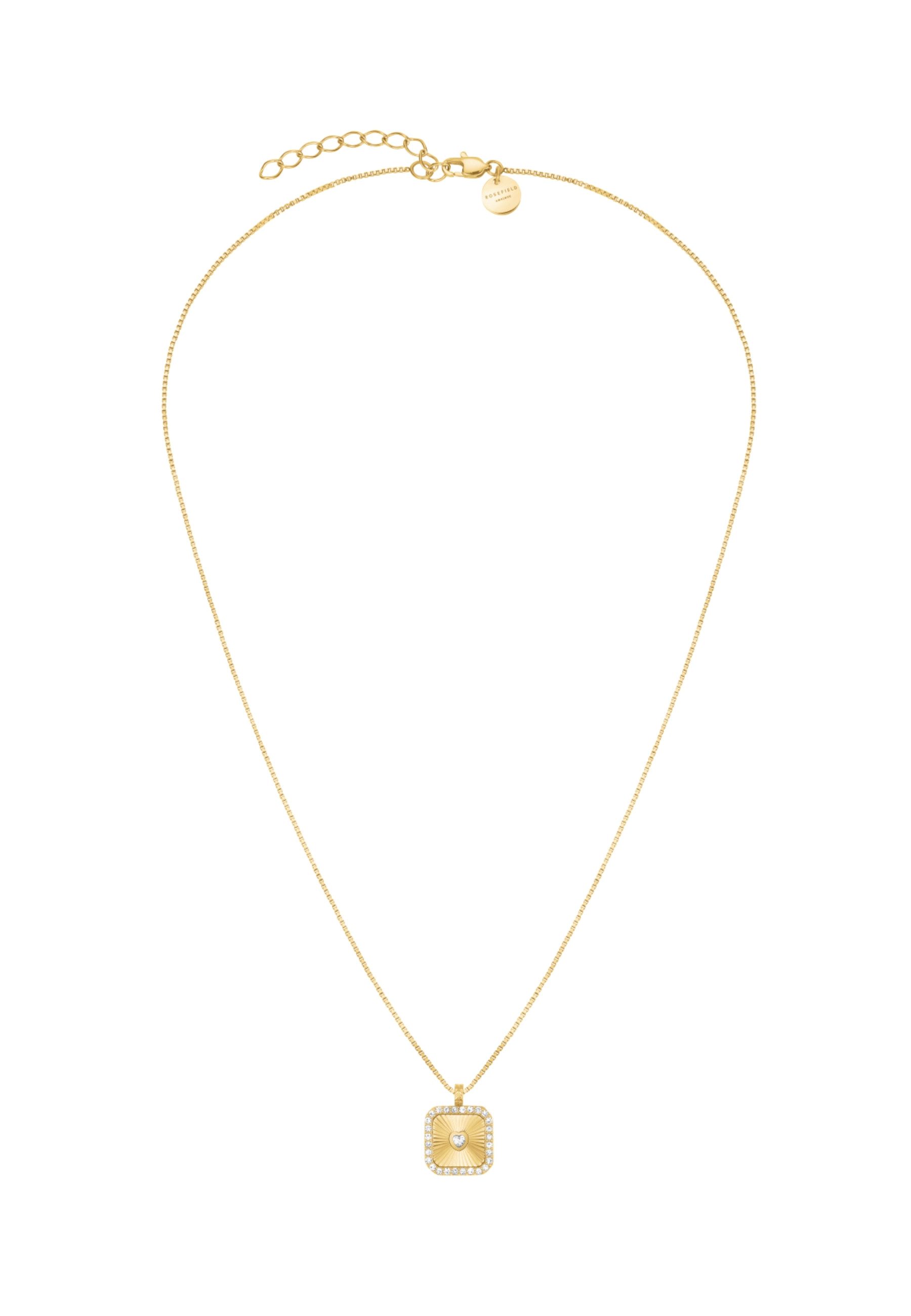 ROSEFIELD Edelstahlkette ROSEFIELD Herz Amulett Halskette für Damen Goldfarben