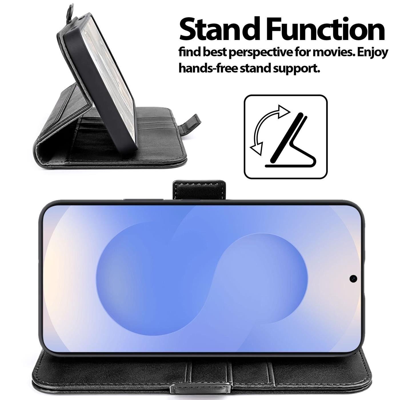 CoolGadget Handyhülle Book Case Elegance Tasche für Samsung Galaxy S25 6,2 Zoll, Hülle Magnet Klapphülle Flip Case für Samsung S25 Schutzhülle – Bild 2 von 5