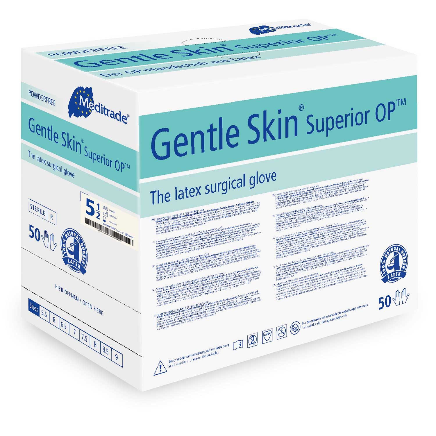 MediTrade Einweghandschuhe Handschuhe OP steril - Gentle Skin® Superior OP™ 5,5 (1-St)