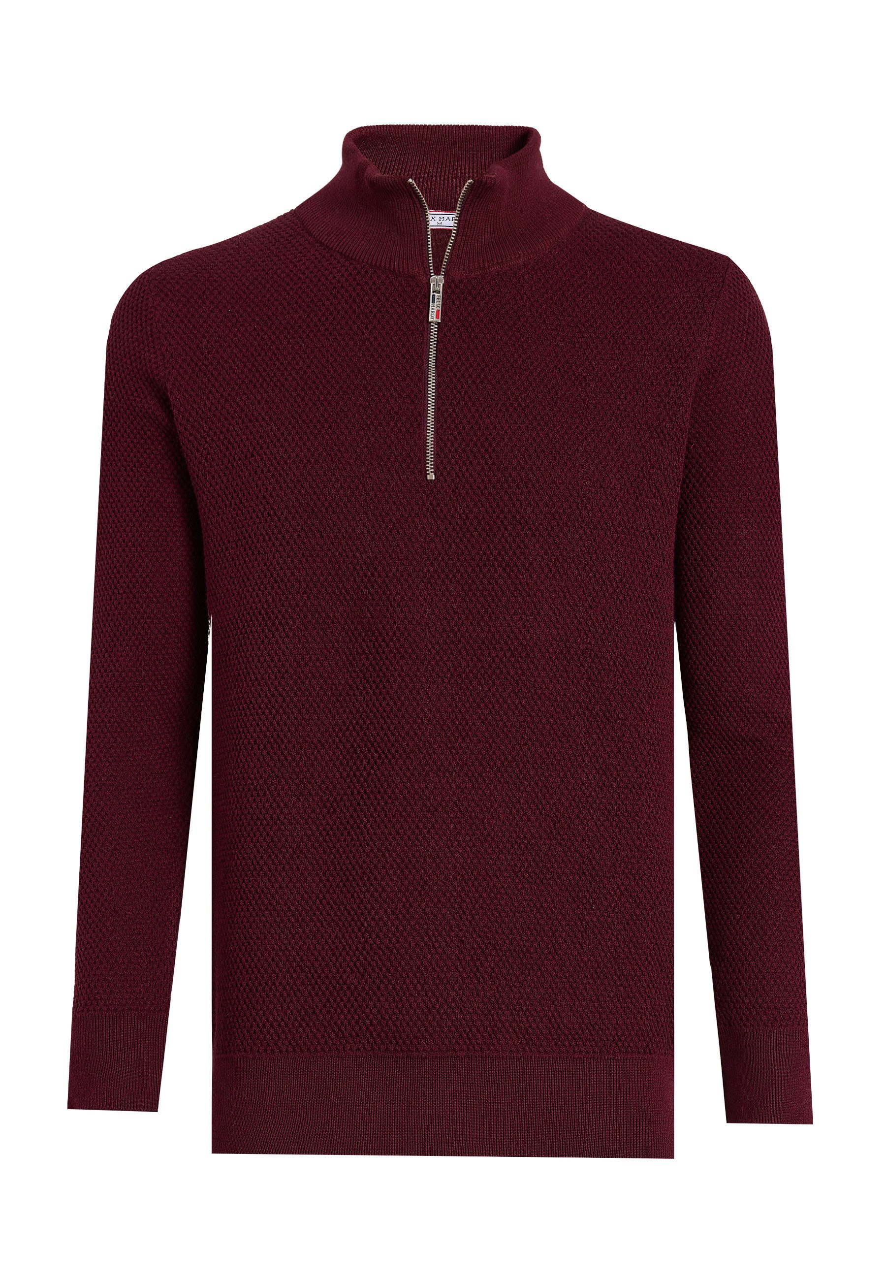 Felix Hardy Stehkragenpullover Pullover mit halbem Reißverschluss