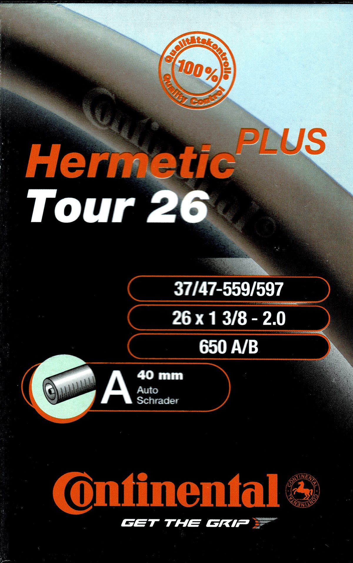 CONTINENTAL Fahrradschlauch Continental Tour 26 Hermetic Plus 26 Zoll AV (37/47-559/597) AV 40mm, 1,50, 1 5/8, 1,75, 1,40, 1 3/8, 1,60, 1,25, 1,35