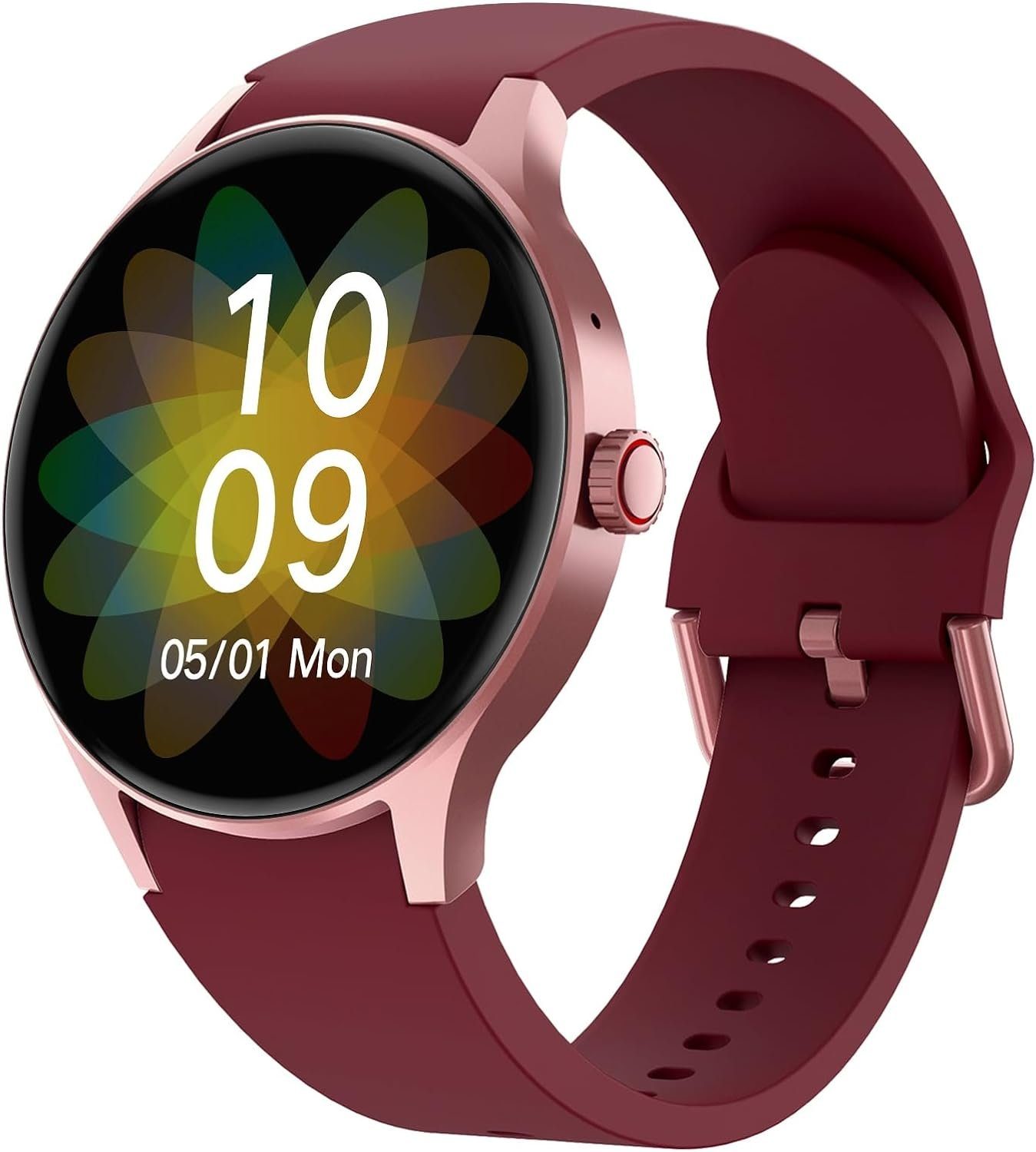 BingoFit Smartwatch (1,43 Zoll, Android iOS), Damen herren mit telefonfunktion fitnessuhr pulsuhr schlafüberwachung