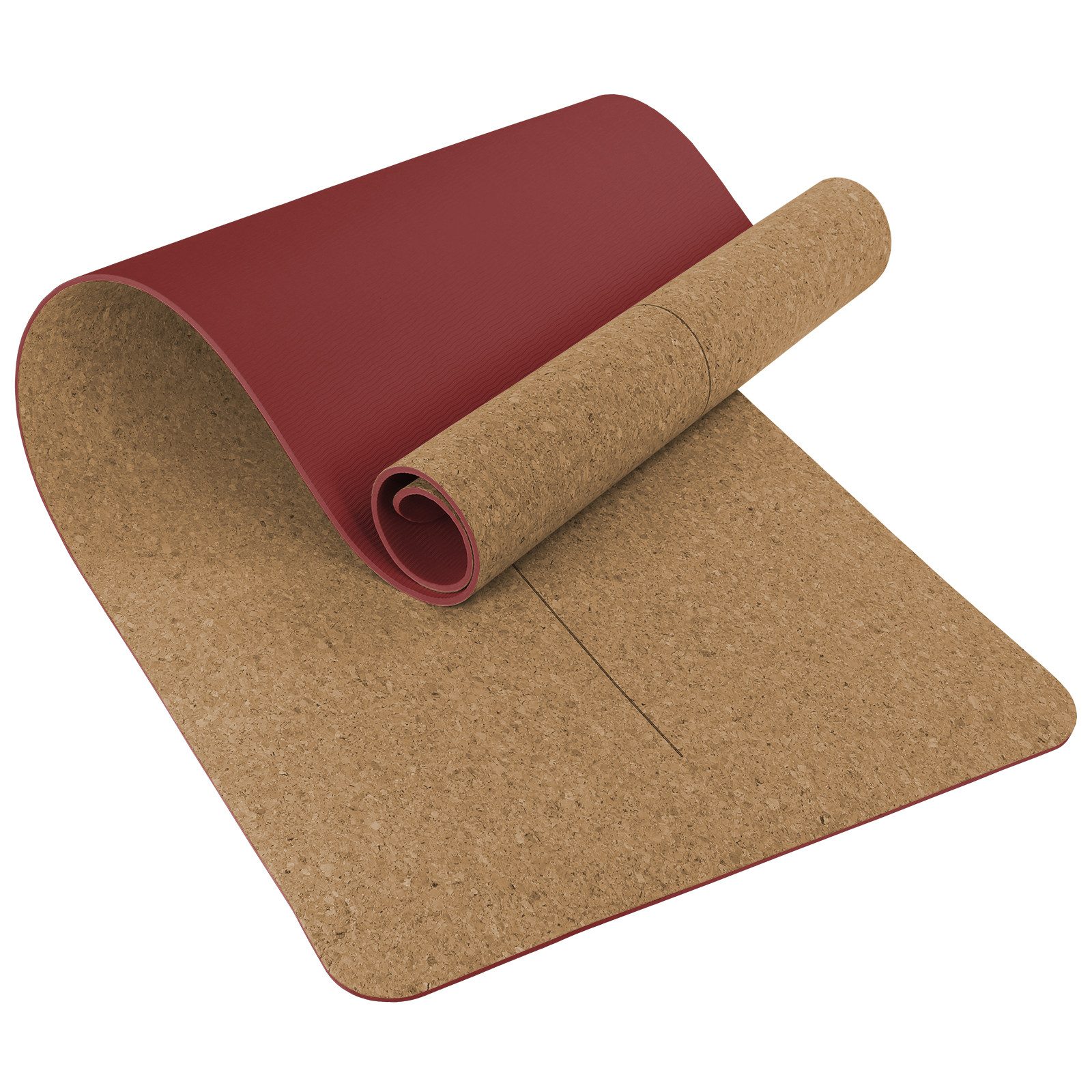 ALPIDEX Yogamatte ALPIDEX Kork Yogamatte 183 x 61 x 0.6 cm