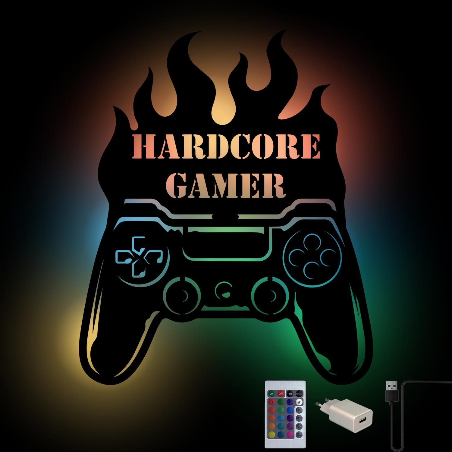 Namofactur LED Deko, Gamer Farbwechsel LED Wand RGB RGB Dunkelblau Dekolicht LED Hardcore integriert, fest Zimmer