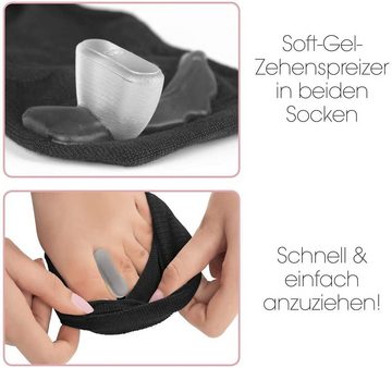 GoBunion Hallux-Bandage Socken, 39-42, 1 Paar, Hallux Socken mit integriertem Zehenspreizer schwarz.