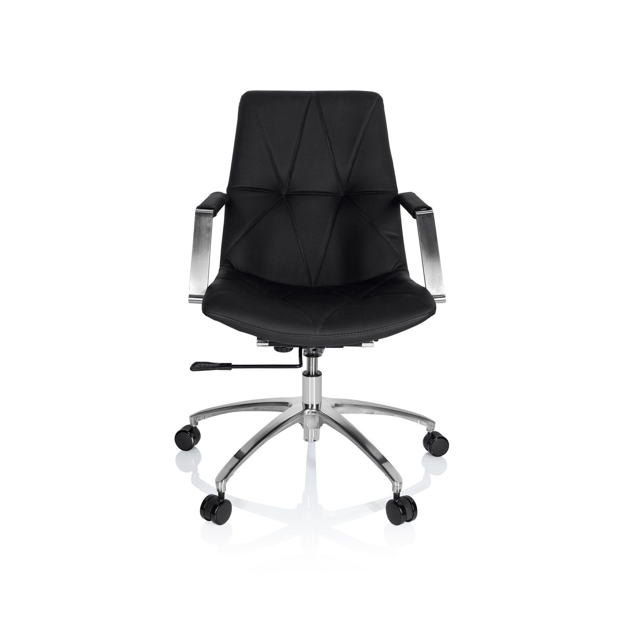 hjh OFFICE Chefsessel Home Office mit SARANTO Bürostuhl Leder Armlehnen, Chefsessel ergonomisch Drehstuhl