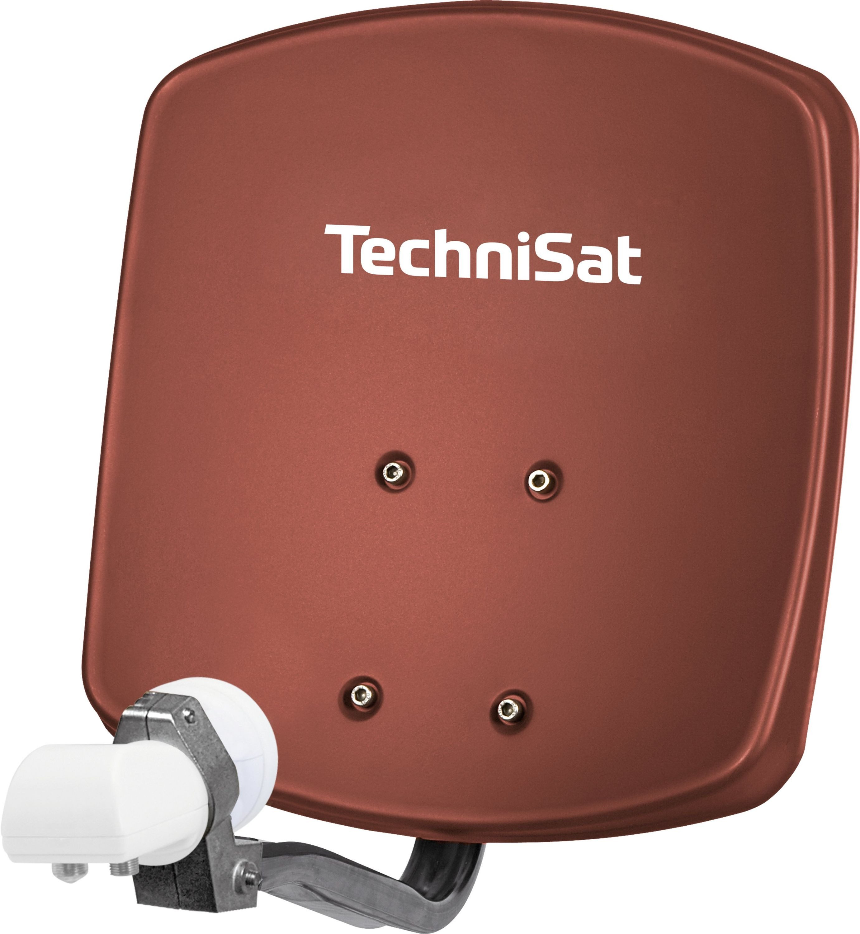 TechniSat DIGIDISH 33 mit Universal-Twin-LNB Sat-Spiegel (33 cm, Aluminium, Twin-LNB für 2 Teilnehmer, 1 Orbitposition, inkl. Wandhalterung)