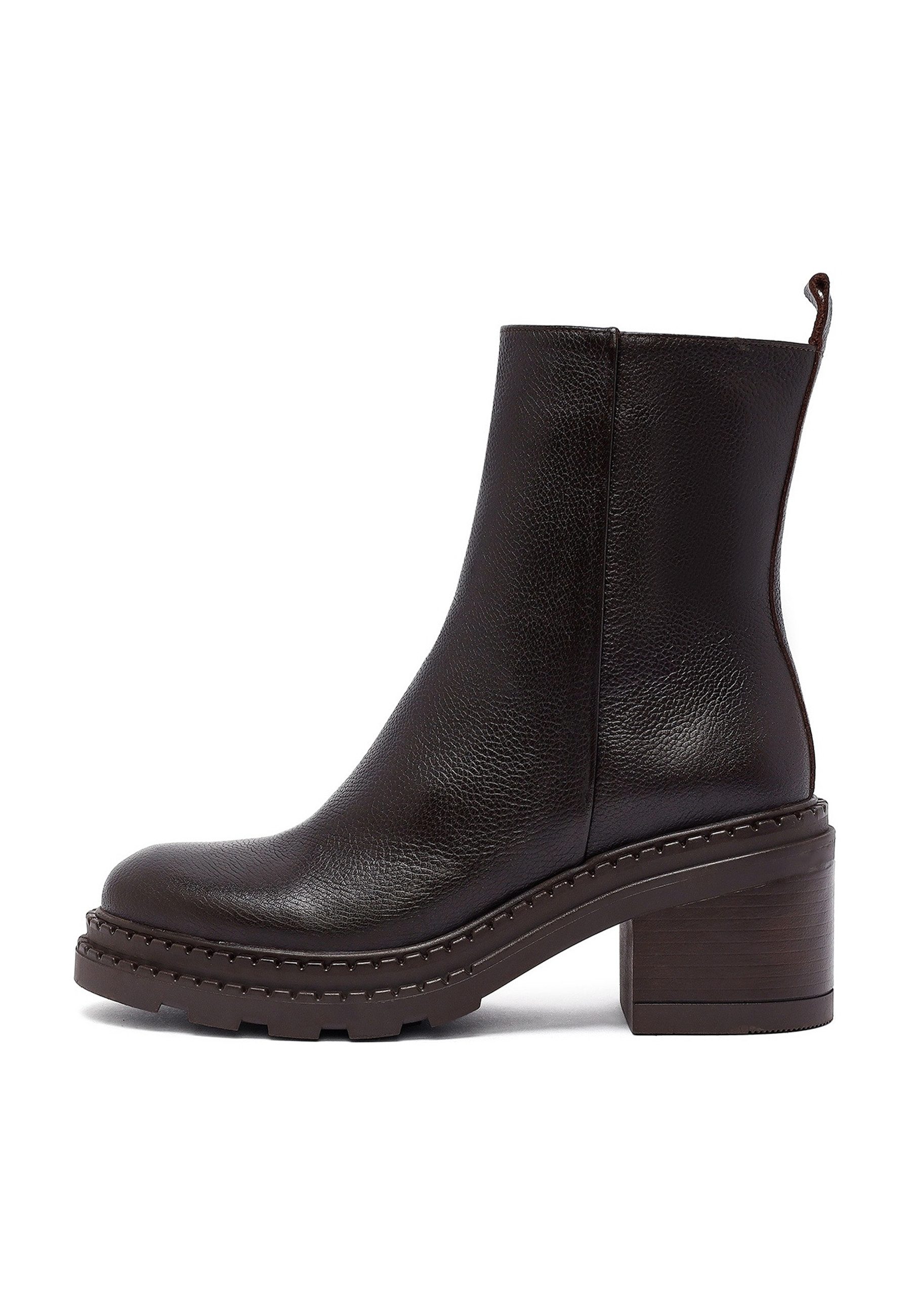Derimod Leder-Blockabsatz-Stiefeletten Ankleboots